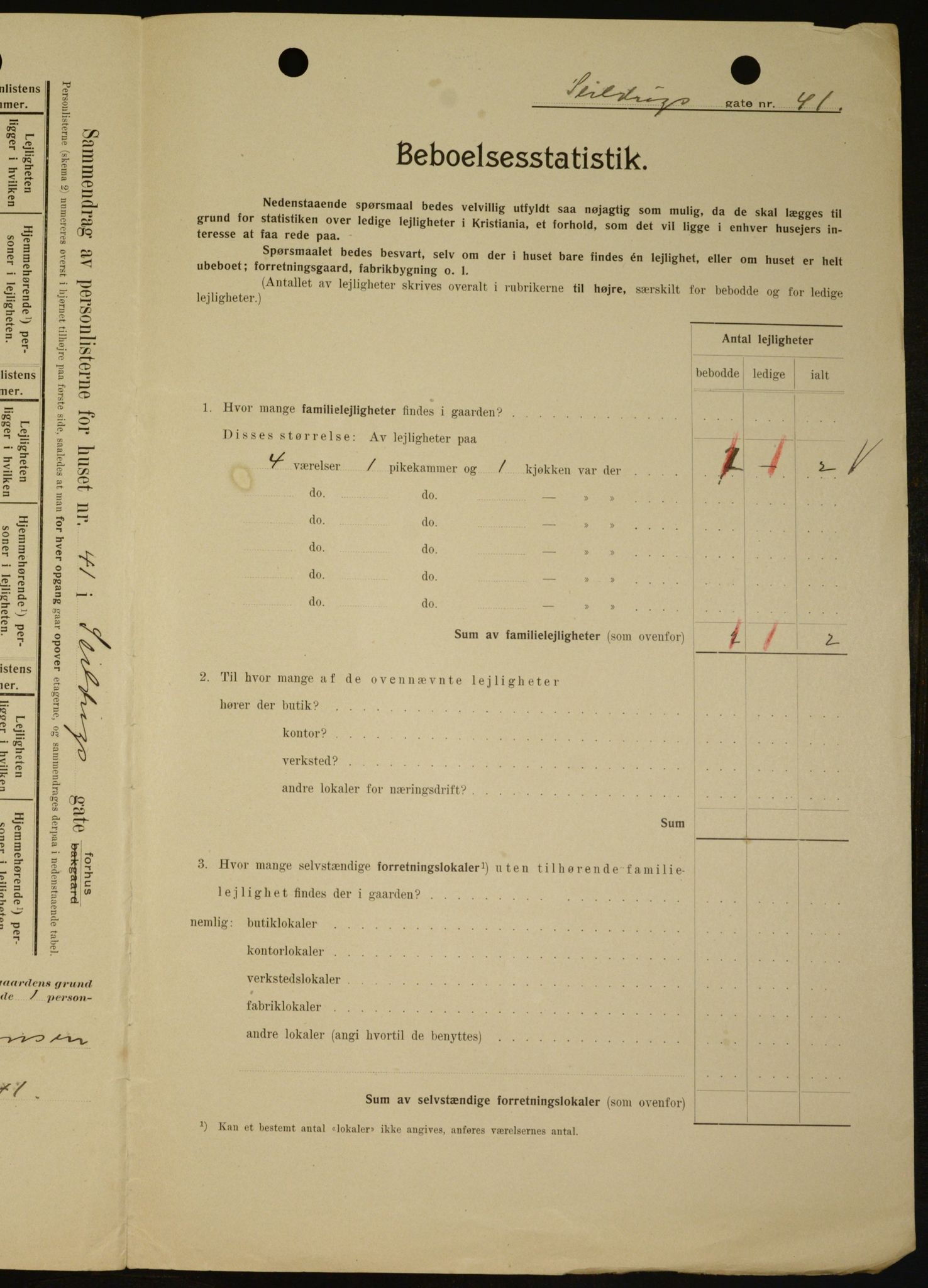OBA, Kommunal folketelling 1.2.1909 for Kristiania kjøpstad, 1909, s. 85874
