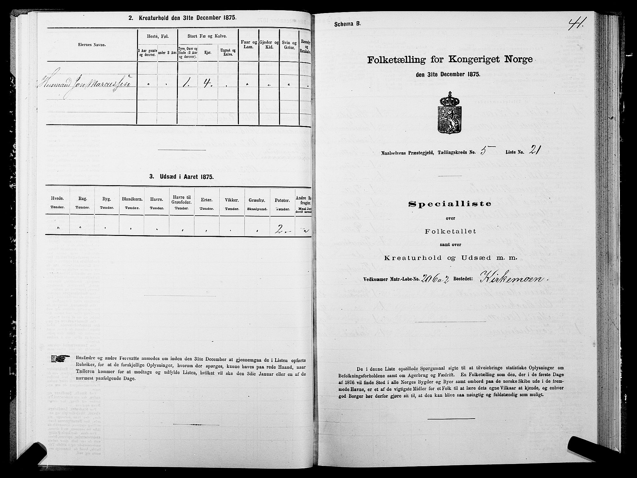 SATØ, Folketelling 1875 for 1924P Målselv prestegjeld, 1875, s. 3041