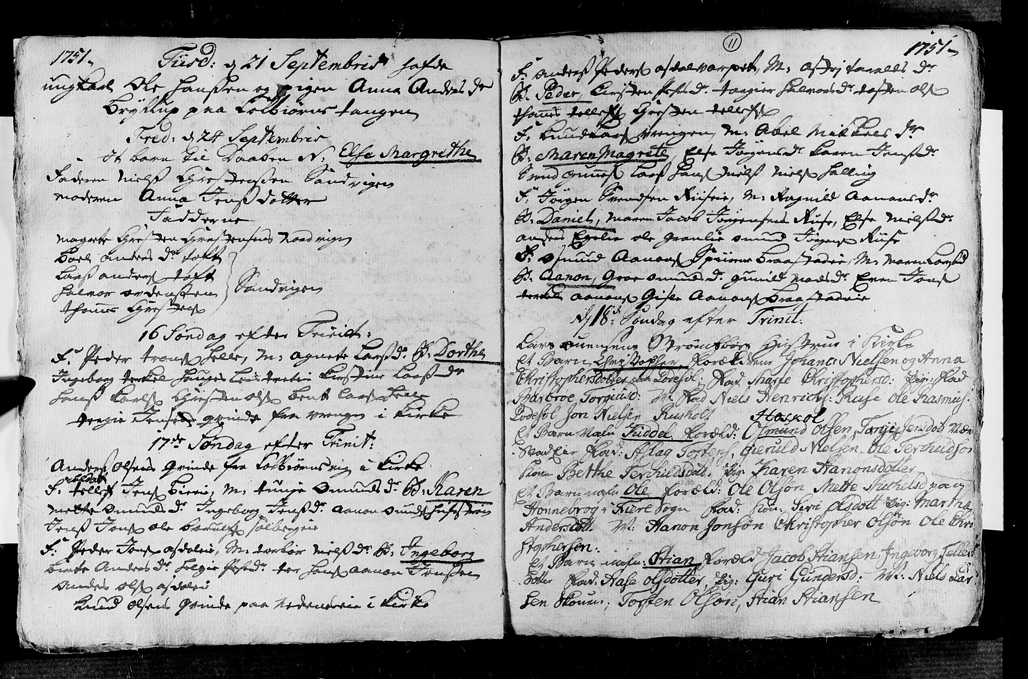 Øyestad sokneprestkontor, AV/SAK-1111-0049/F/Fa/L0005: Ministerialbok nr. A 5, 1751-1757, s. 11