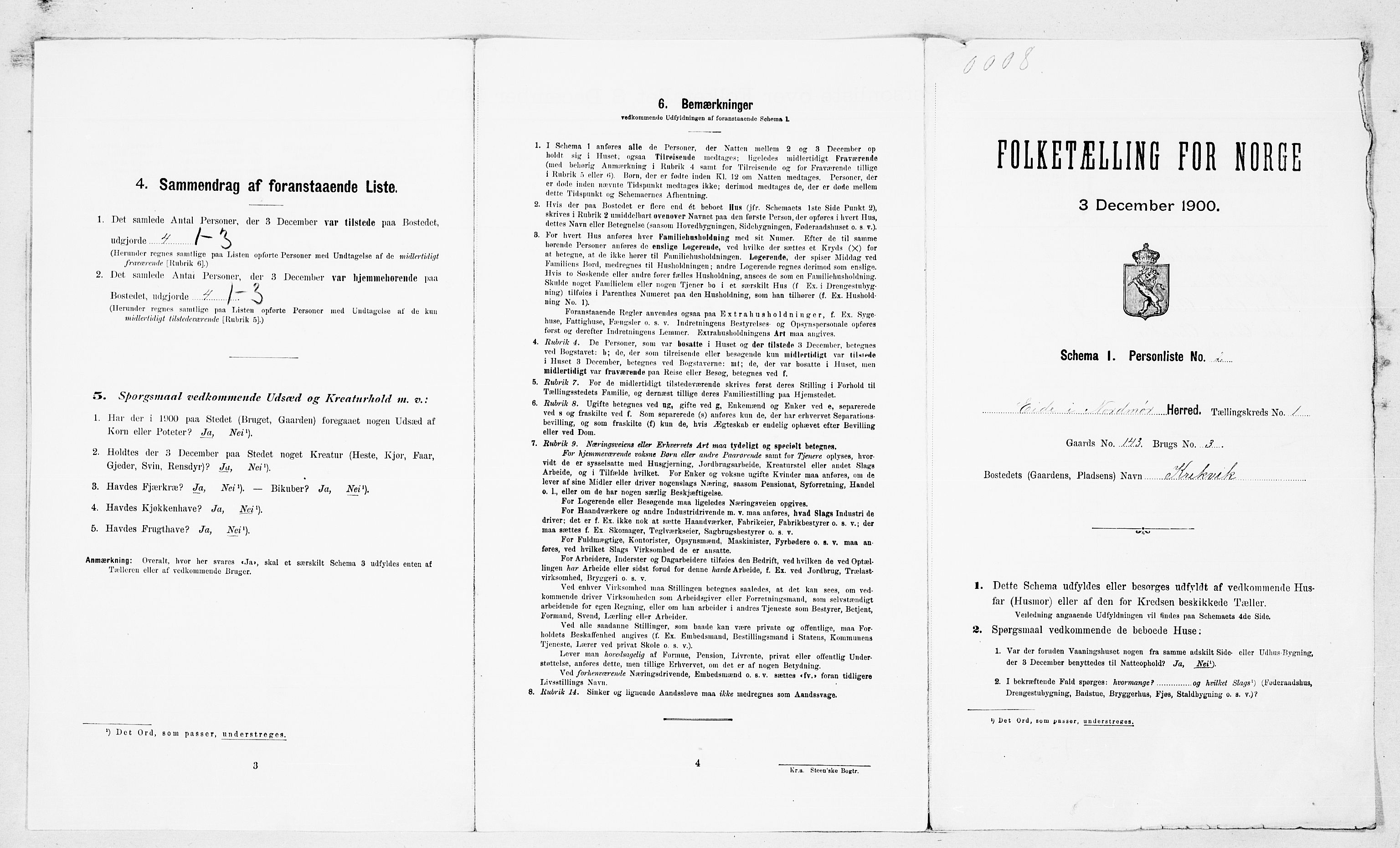 SAT, Folketelling 1900 for 1551 Eide herred, 1900, s. 16