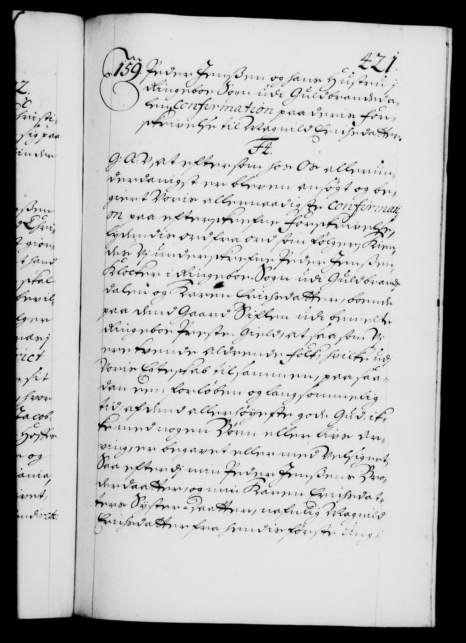 Danske Kanselli 1572-1799, AV/RA-EA-3023/F/Fc/Fca/Fcaa/L0018: Norske registre, 1699-1703, s. 421a