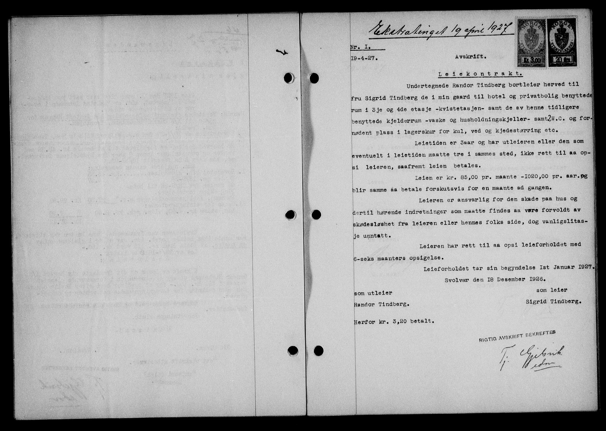 Lofoten sorenskriveri, SAT/A-0017/1/2/2C/L0015b: Pantebok nr. 15b, 1927-1927, Tingl.dato: 19.04.1927