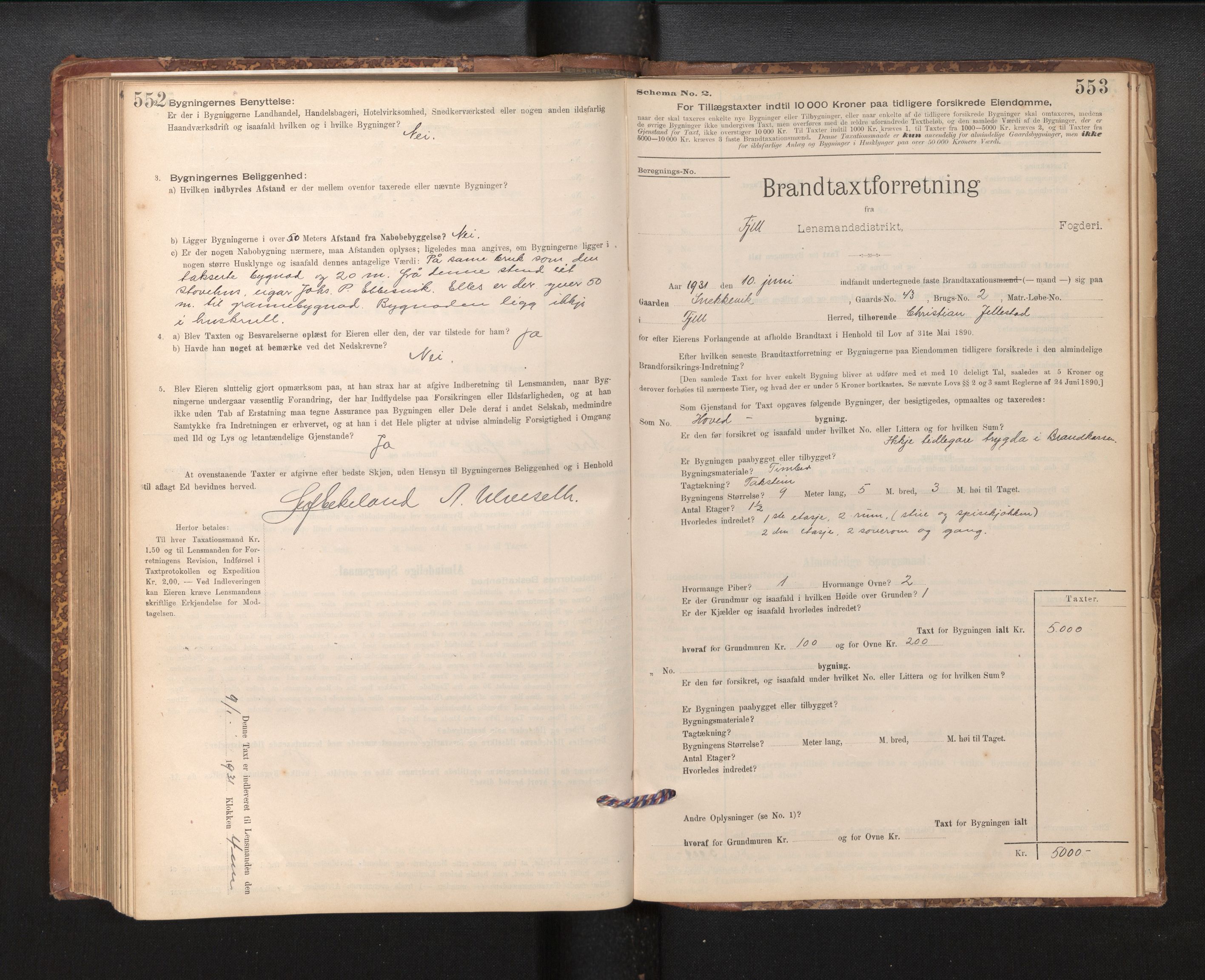 Lensmannen i Fjell, SAB/A-32301/0012/L0005: Branntakstprotokoll, skjematakst, 1895-1931, s. 552-553
