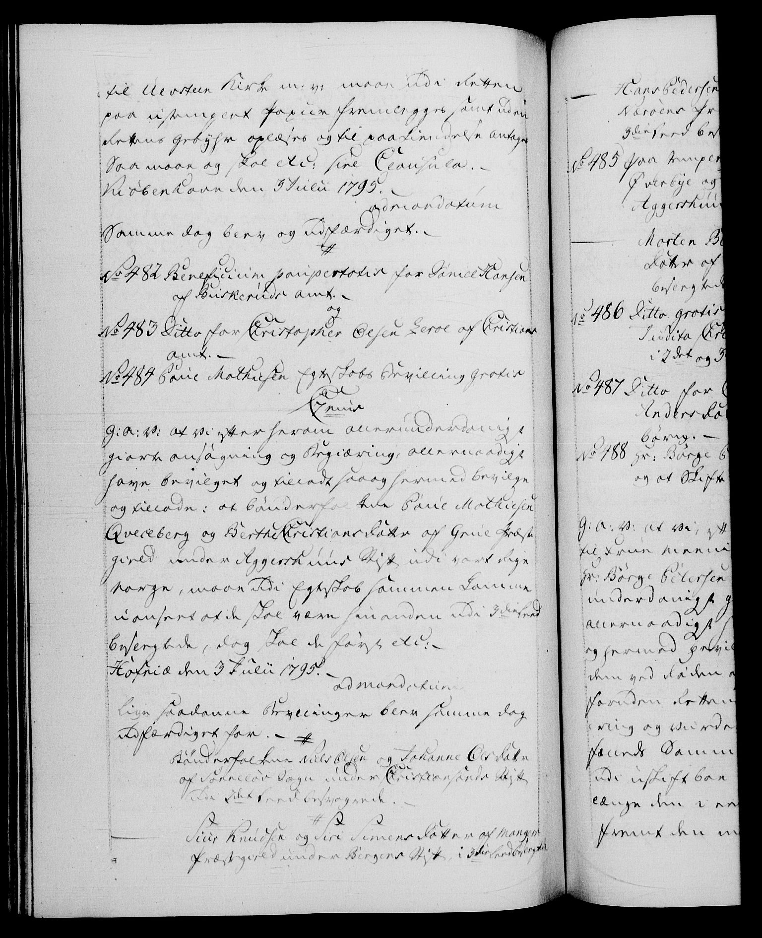 Danske Kanselli 1572-1799, RA/EA-3023/F/Fc/Fca/Fcaa/L0056: Norske registre, 1795-1796, s. 254b