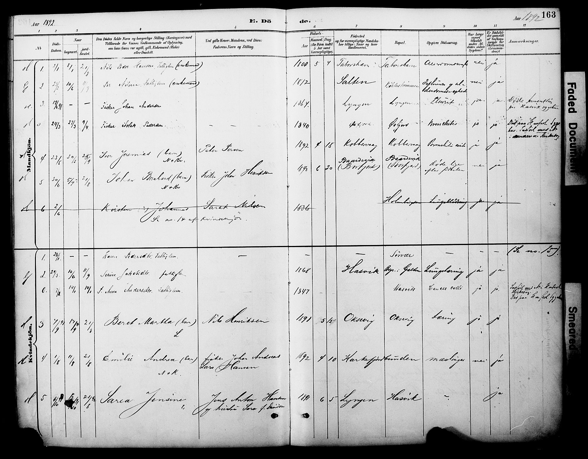 Loppa sokneprestkontor, AV/SATØ-S-1339/H/Ha/L0008kirke: Ministerialbok nr. 8, 1889-1907, s. 163