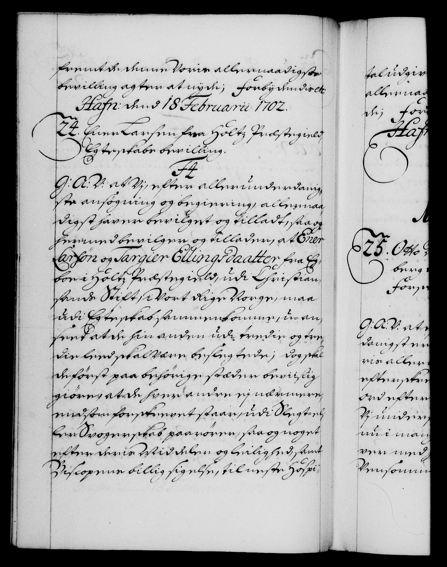 Danske Kanselli 1572-1799, RA/EA-3023/F/Fc/Fca/Fcaa/L0018: Norske registre, 1699-1703, s. 302b