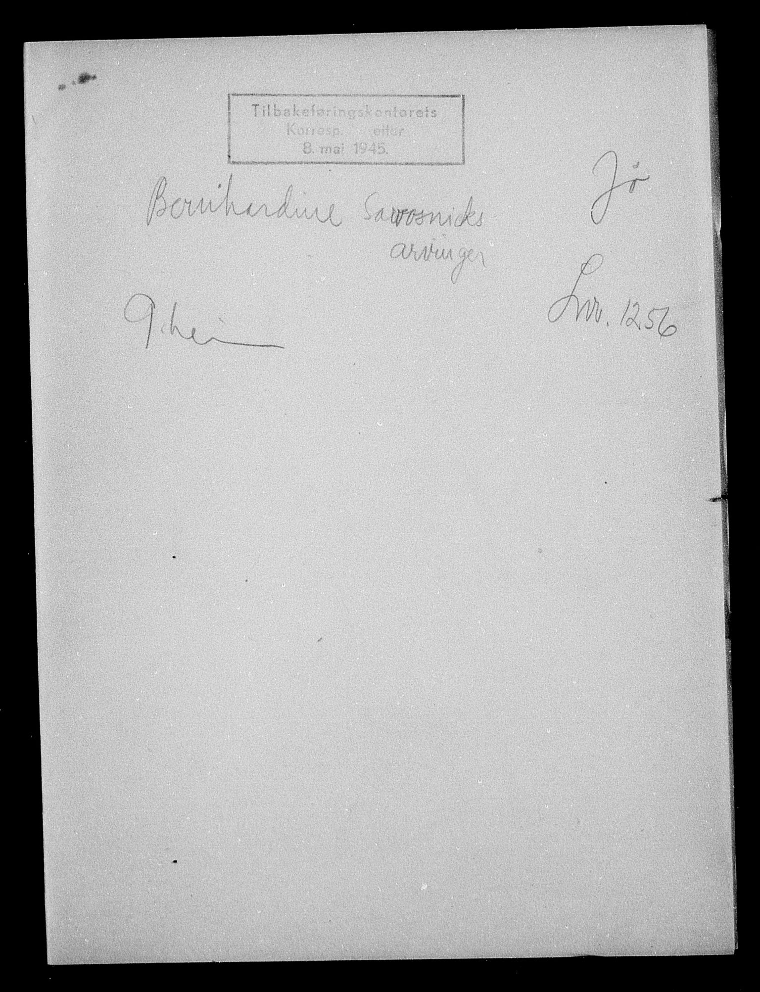 Justisdepartementet, Tilbakeføringskontoret for inndratte formuer, AV/RA-S-1564/H/Hc/Hca/L0907: --, 1945-1947, s. 252