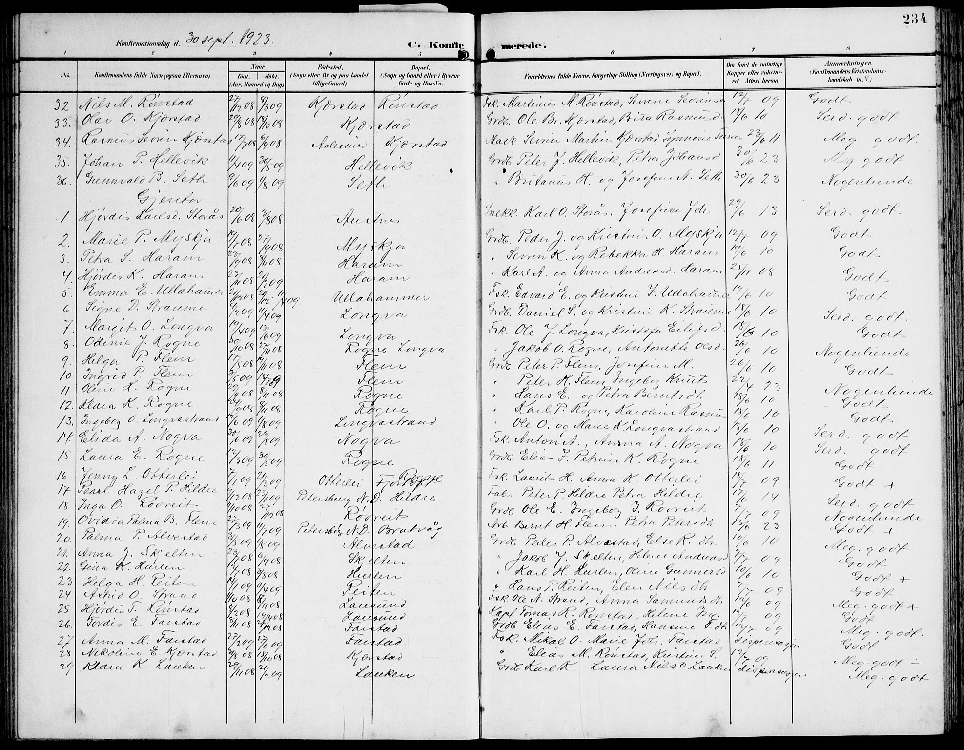 Ministerialprotokoller, klokkerbøker og fødselsregistre - Møre og Romsdal, SAT/A-1454/536/L0511: Klokkerbok nr. 536C06, 1899-1944, s. 234