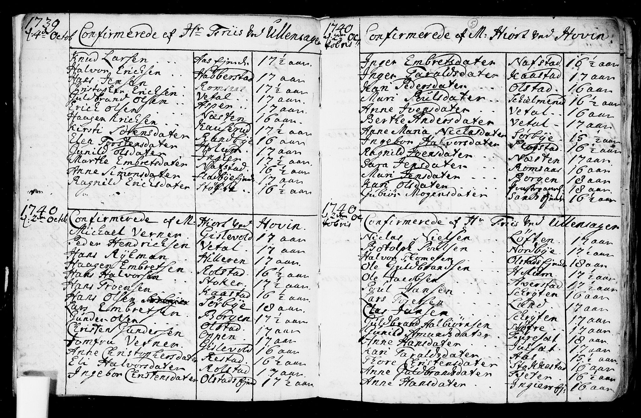 Ullensaker prestekontor Kirkebøker, SAO/A-10236a/F/Fa/L0008: Ministerialbok nr. I 8, 1738-1810, s. 5