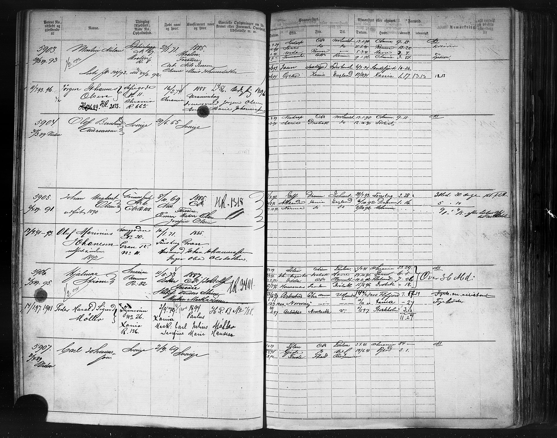 Oslo mønstringskontor, AV/SAO-A-10569g/F/Fc/Fca/L0003: Annotasjonsrulle, 1887-1902, s. 148