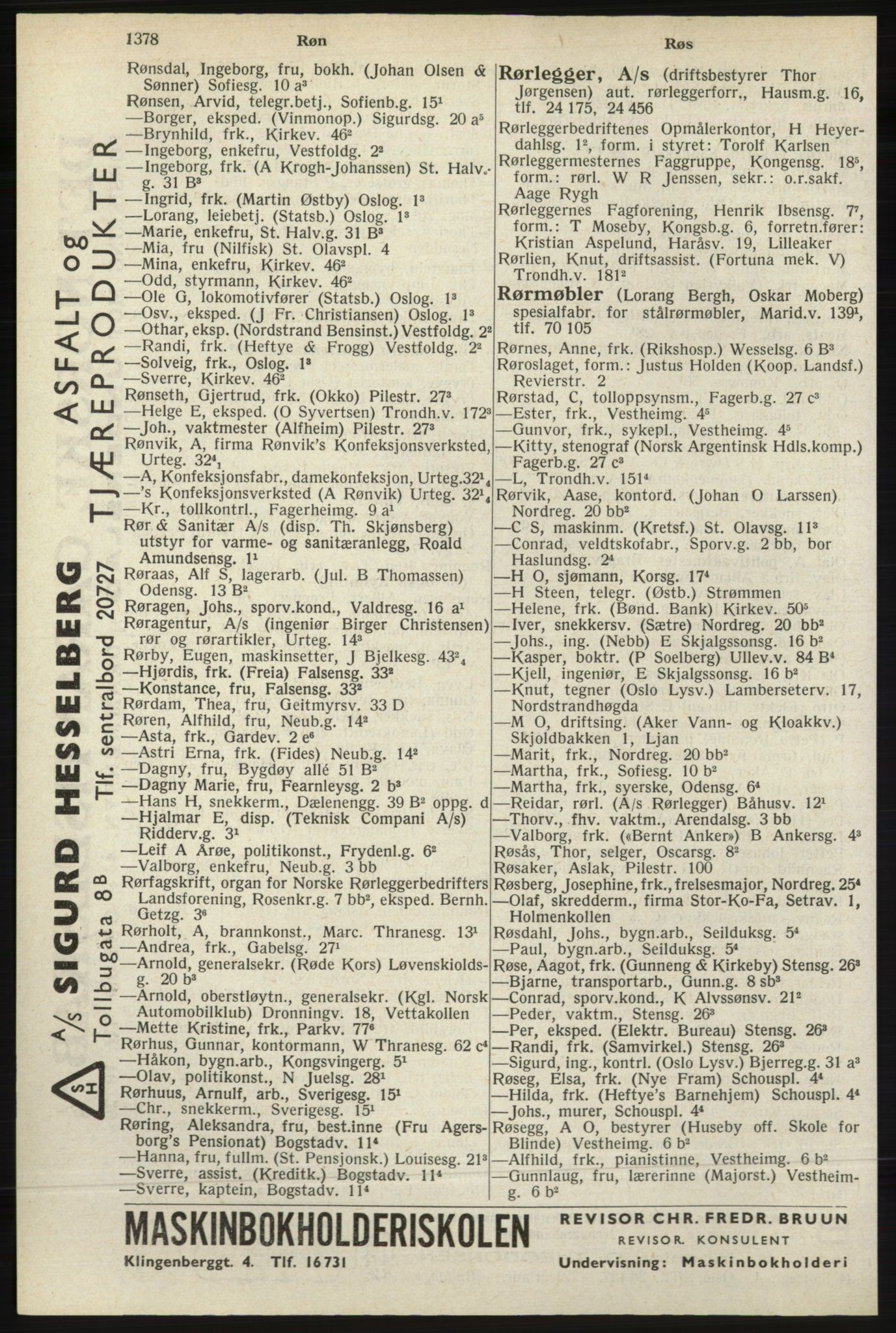 Kristiania/Oslo adressebok, PUBL/-, 1940, s. 1396