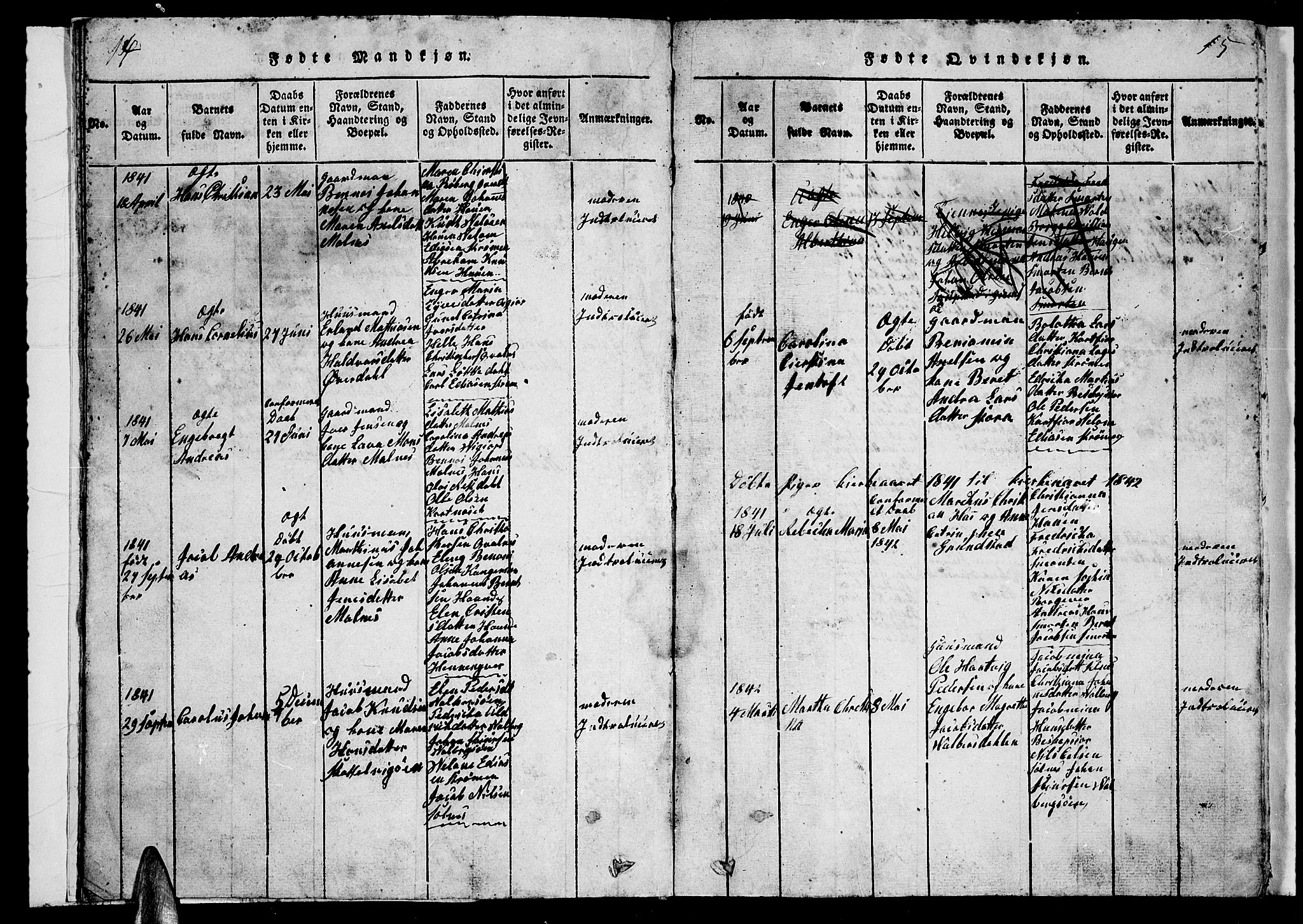 Ministerialprotokoller, klokkerbøker og fødselsregistre - Nordland, SAT/A-1459/884/L1195: Klokkerbok nr. 884C01, 1837-1867, s. 14-15