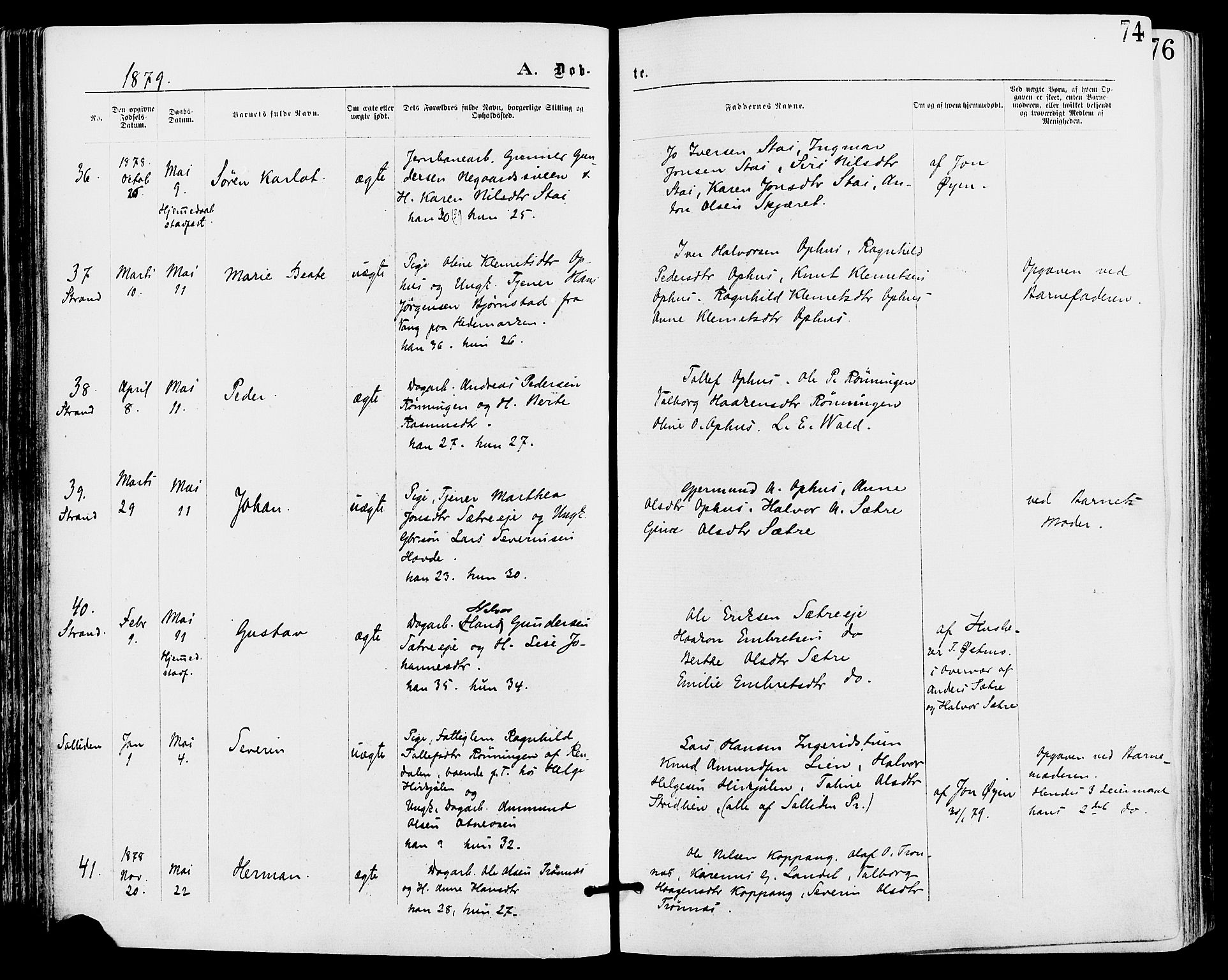 Stor-Elvdal prestekontor, AV/SAH-PREST-052/H/Ha/Haa/L0001: Ministerialbok nr. 1, 1871-1882, s. 74