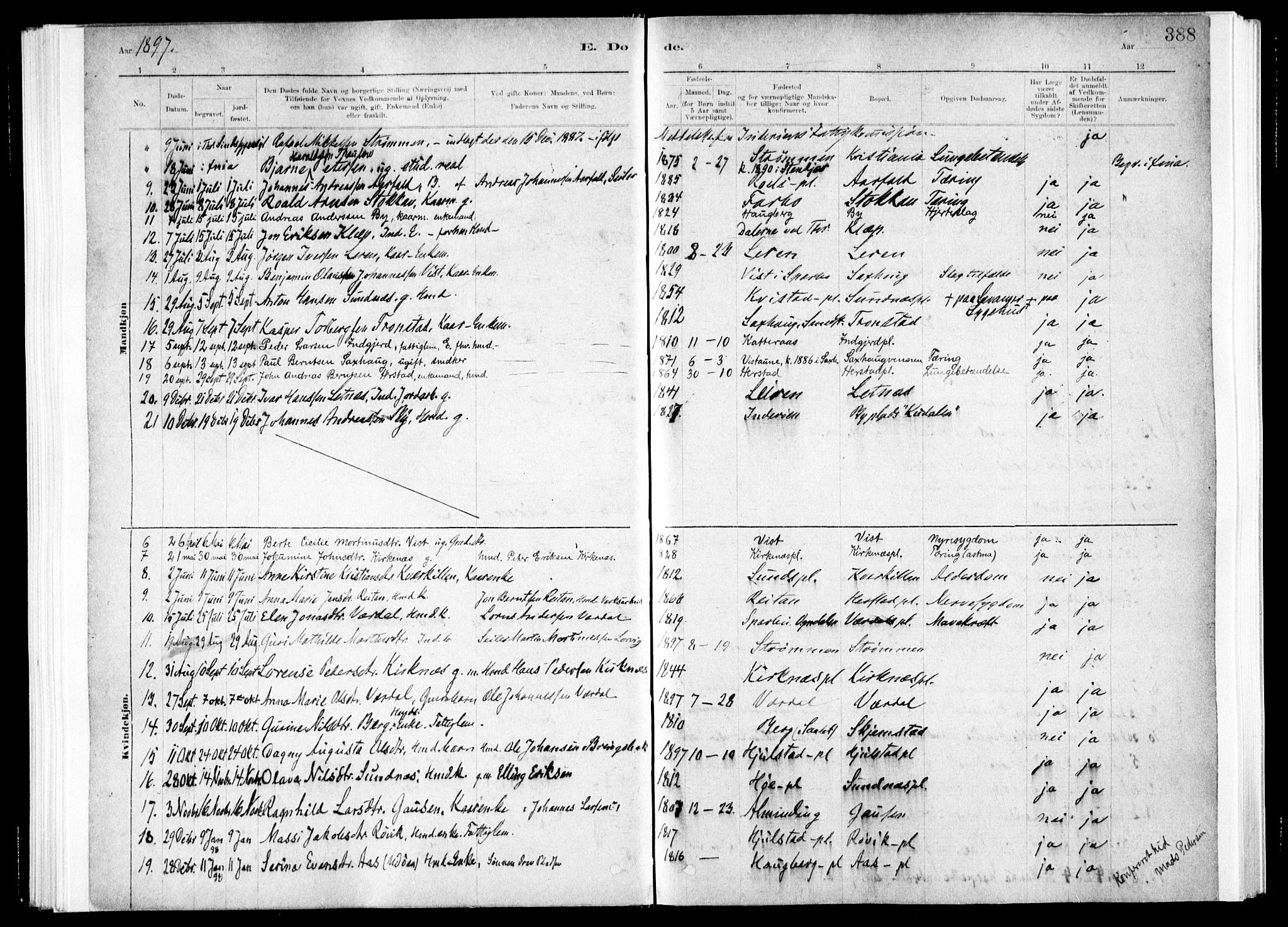 Ministerialprotokoller, klokkerbøker og fødselsregistre - Nord-Trøndelag, SAT/A-1458/730/L0285: Ministerialbok nr. 730A10, 1879-1914, s. 388