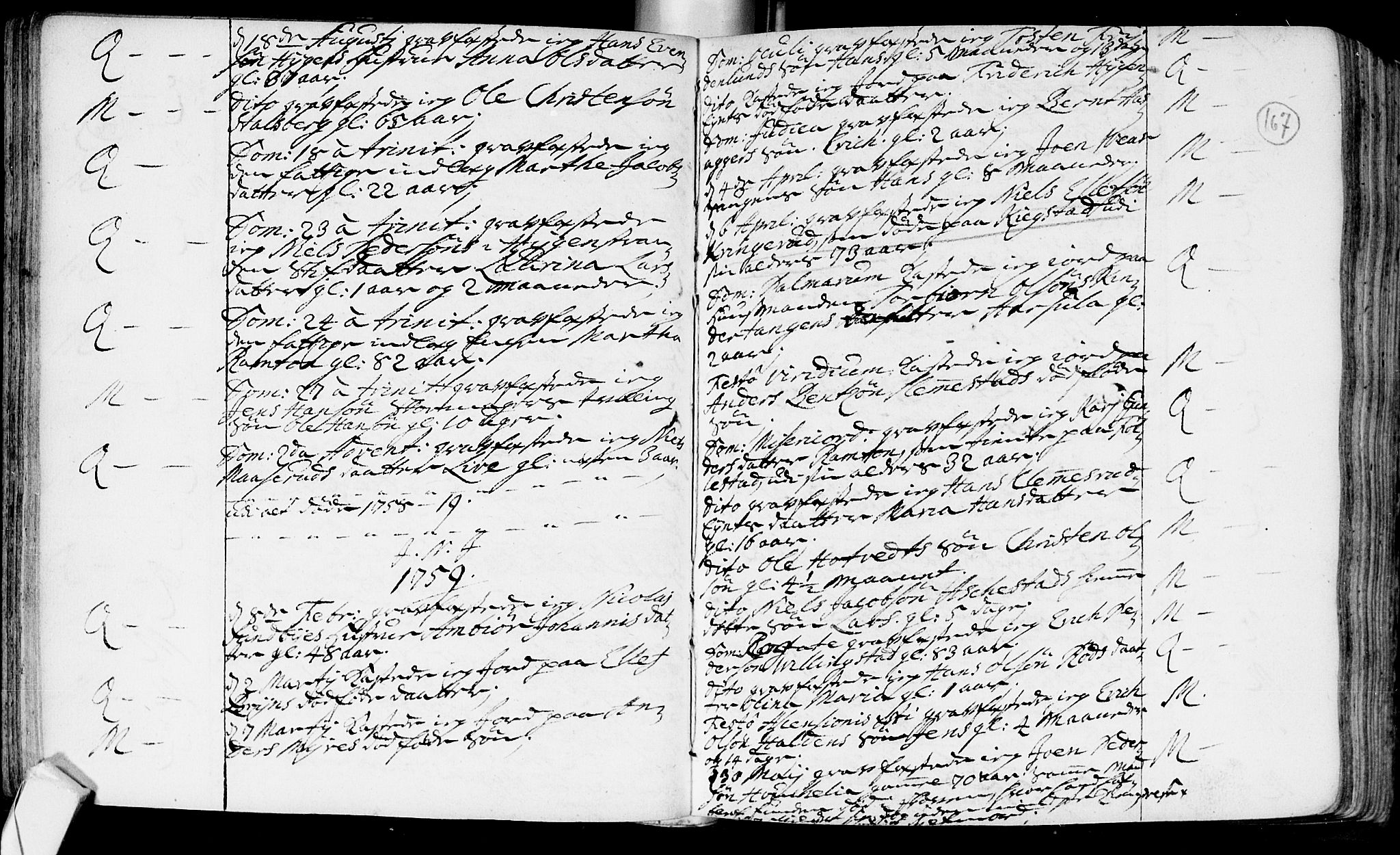 Røyken kirkebøker, SAKO/A-241/F/Fa/L0002: Ministerialbok nr. 2, 1731-1782, s. 167