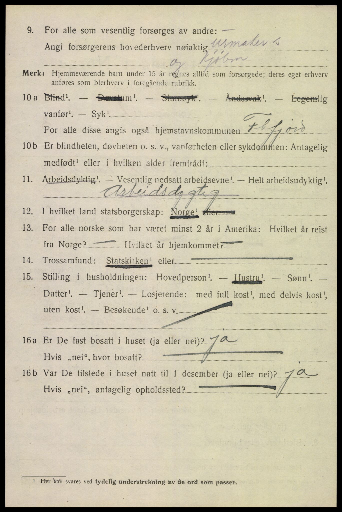 SAK, Folketelling 1920 for 1004 Flekkefjord kjøpstad, 1920, s. 3823