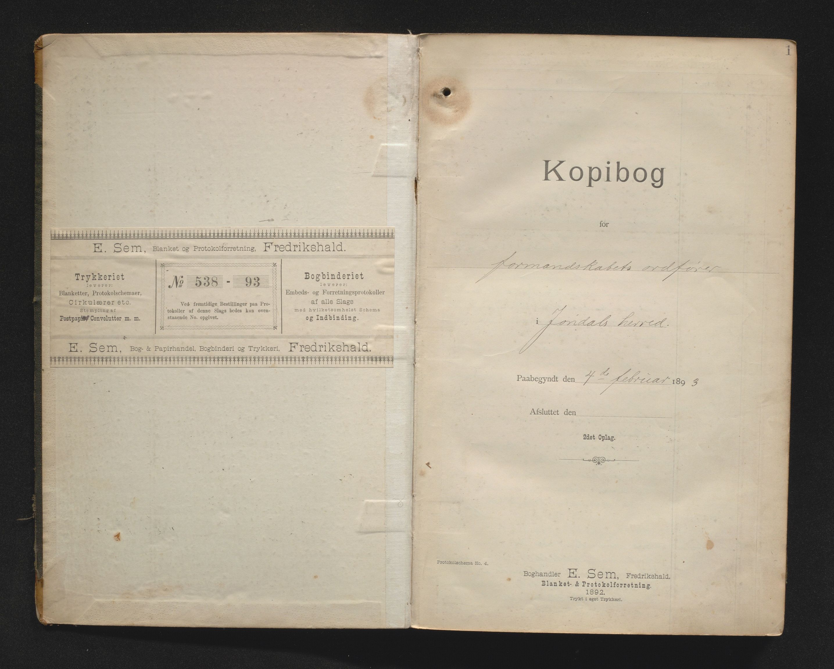 Jondal kommune. Formannskapet, IKAH/1227-021/B/Ba/Baa/L0002: Kopibok for Jondal formannskap, 1845-1892