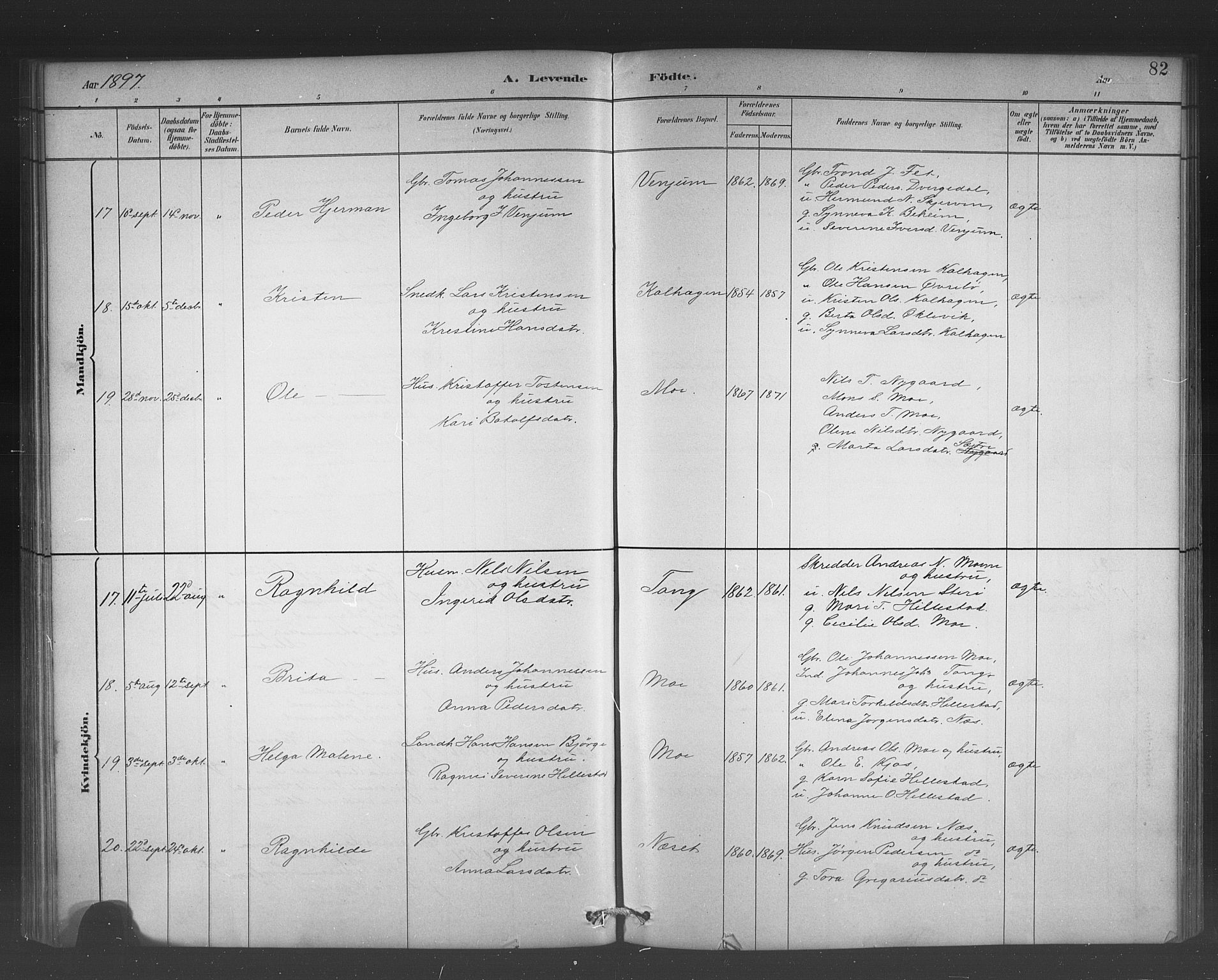 Hafslo sokneprestembete, AV/SAB-A-80301/H/Hab/Habb/L0001: Klokkerbok nr. B 1, 1882-1908, s. 82