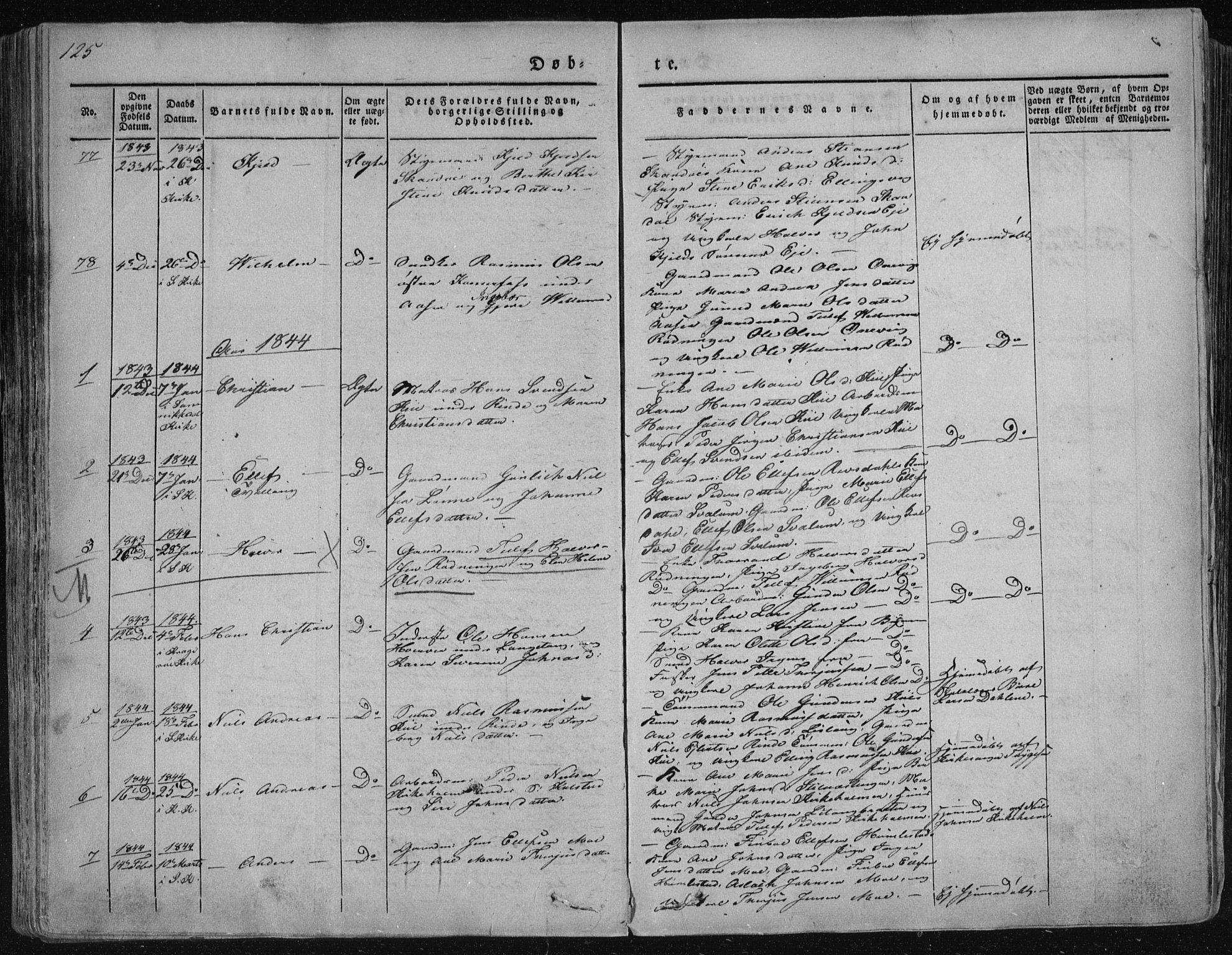 Sannidal kirkebøker, AV/SAKO-A-296/F/Fa/L0006: Ministerialbok nr. 6, 1831-1847, s. 125