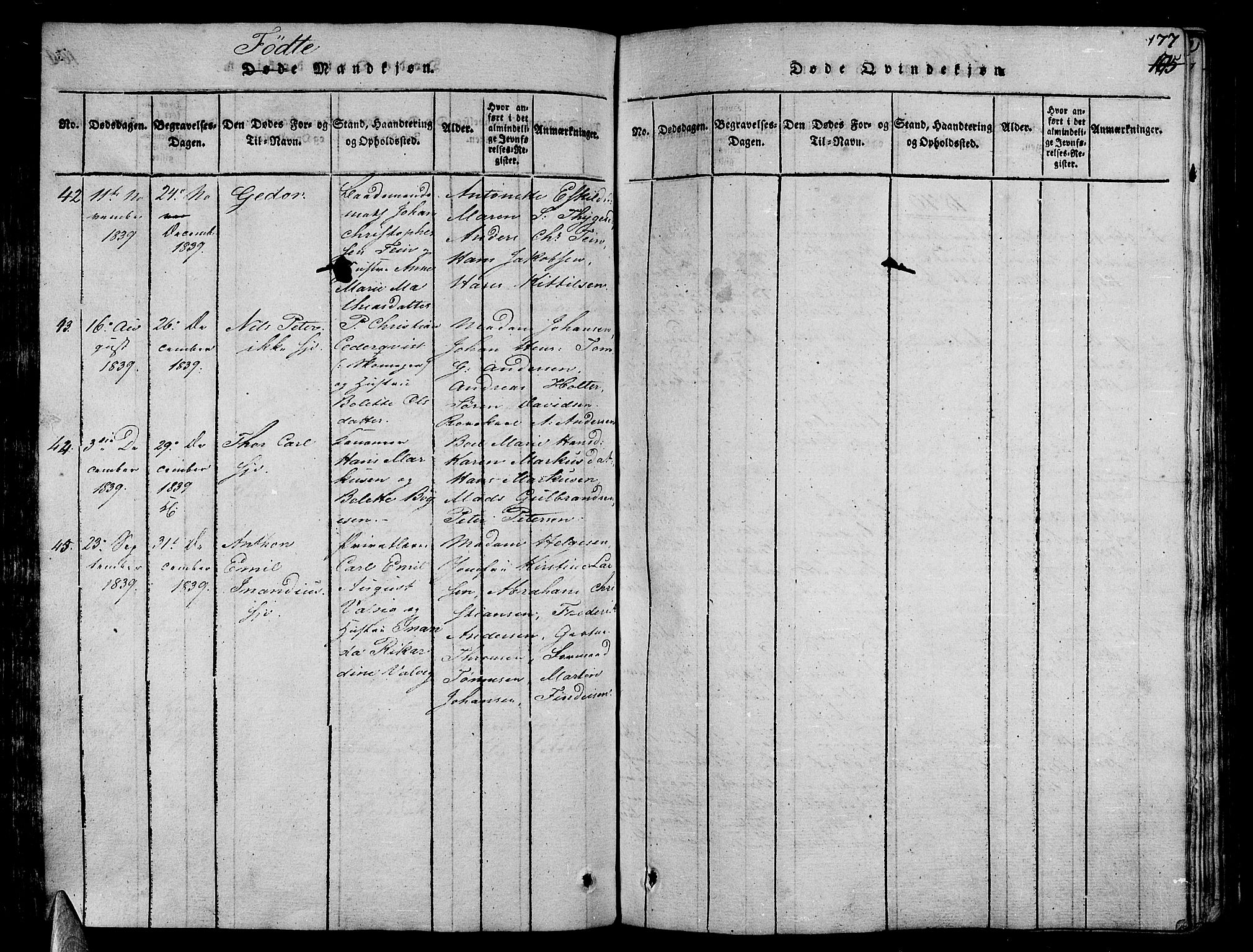 Stavern kirkebøker, AV/SAKO-A-318/G/Ga/L0001: Klokkerbok nr. 1, 1817-1841, s. 177