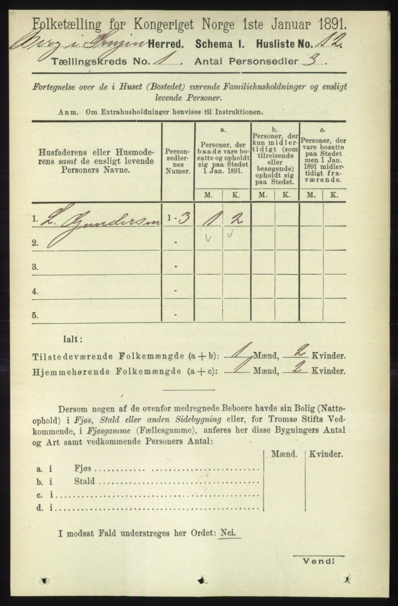 RA, Folketelling 1891 for 1929 Berg herred, 1891, s. 25