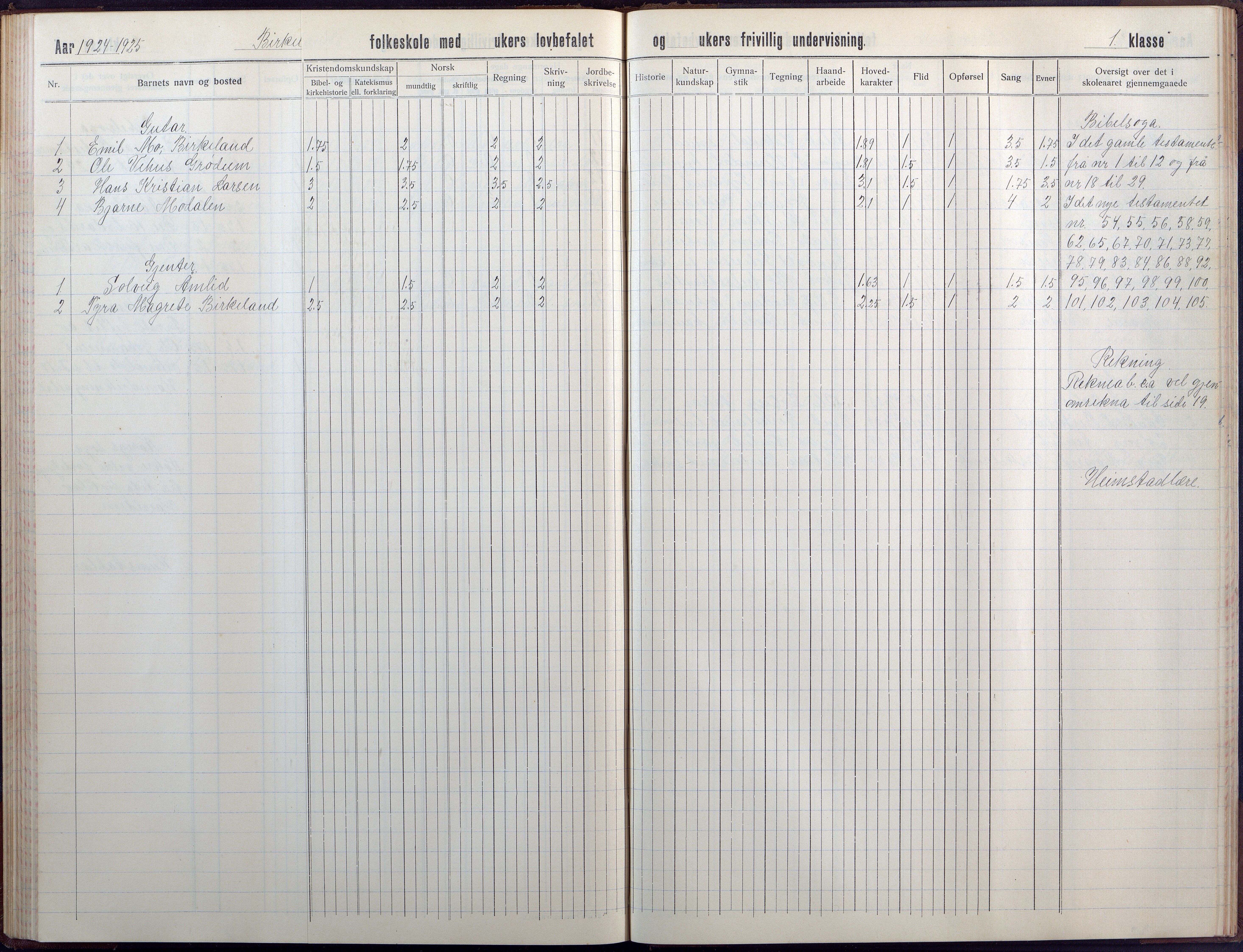 Birkenes kommune, Birkenes krets/Birkeland folkeskole frem til 1991, AAKS/KA0928-550a_91/F02/L0008: Skoleprotokoll, 1911-1930