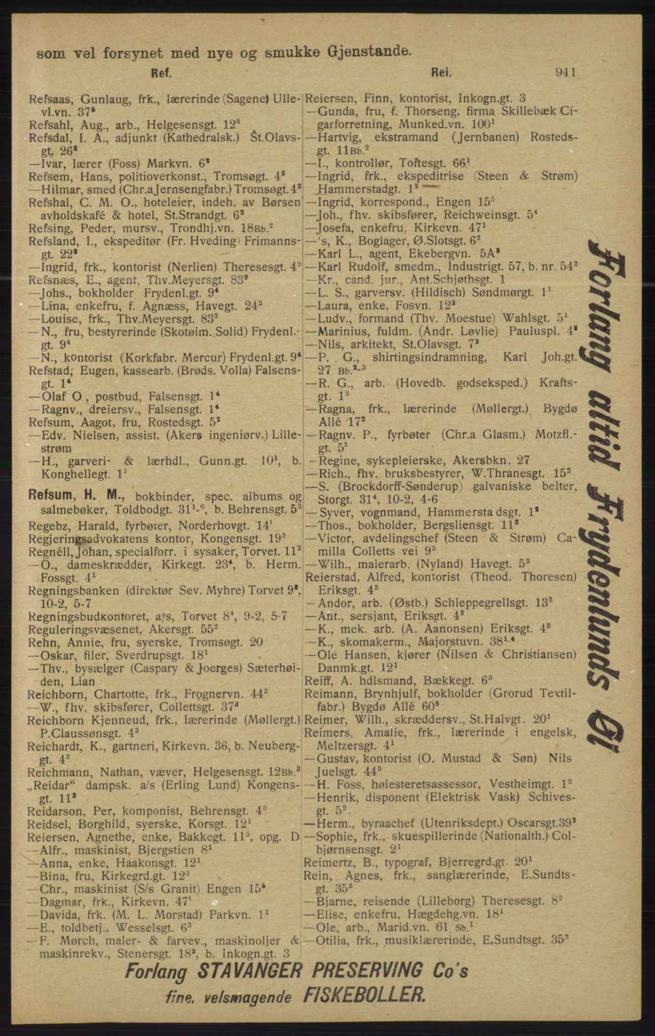 Kristiania/Oslo adressebok, PUBL/-, 1913, s. 953