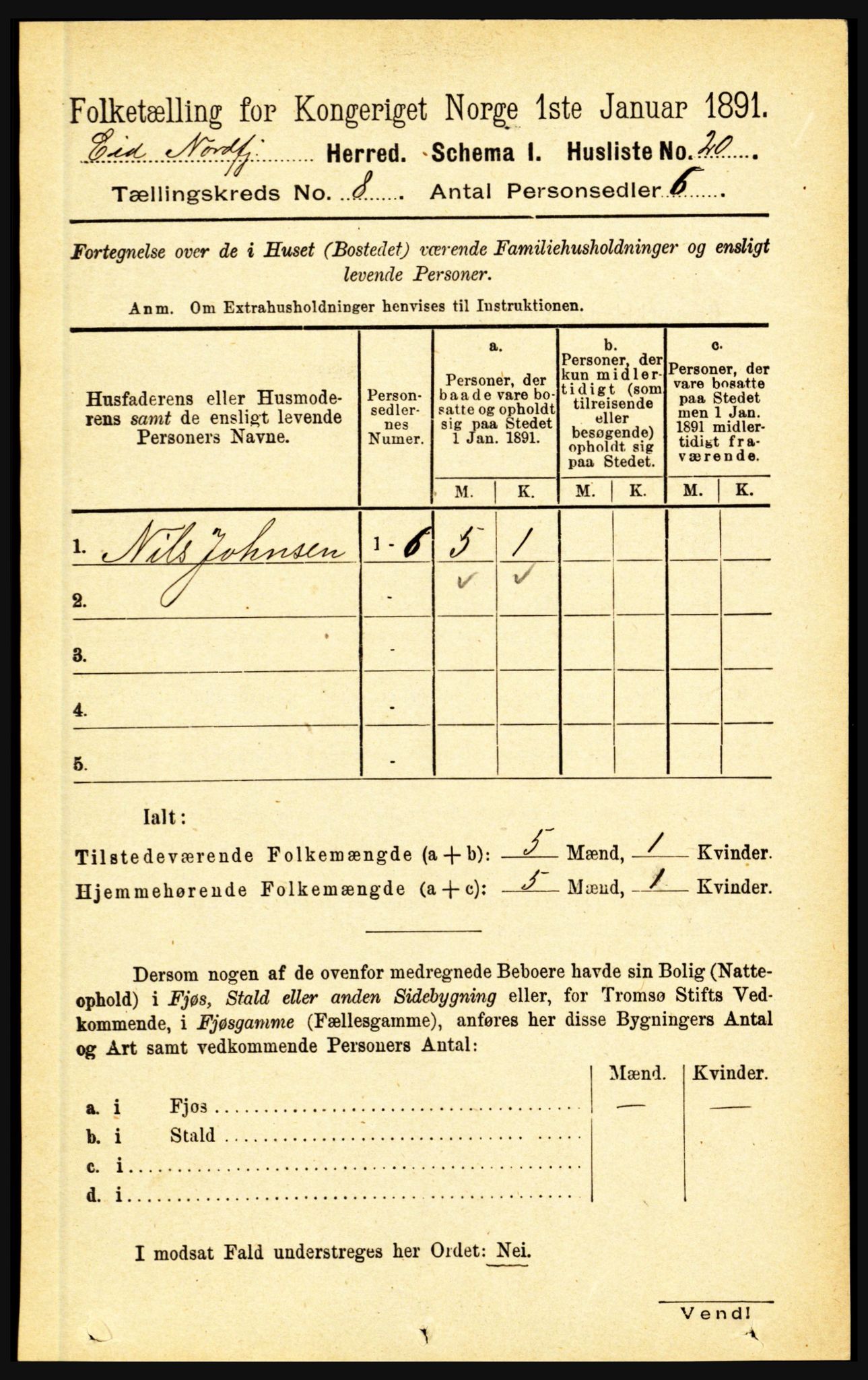 RA, Folketelling 1891 for 1443 Eid herred, 1891, s. 1968