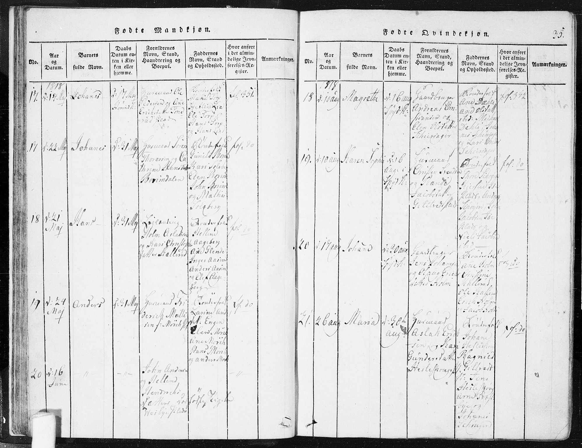 Spydeberg prestekontor Kirkebøker, AV/SAO-A-10924/F/Fa/L0004: Ministerialbok nr. I 4, 1814-1841, s. 35