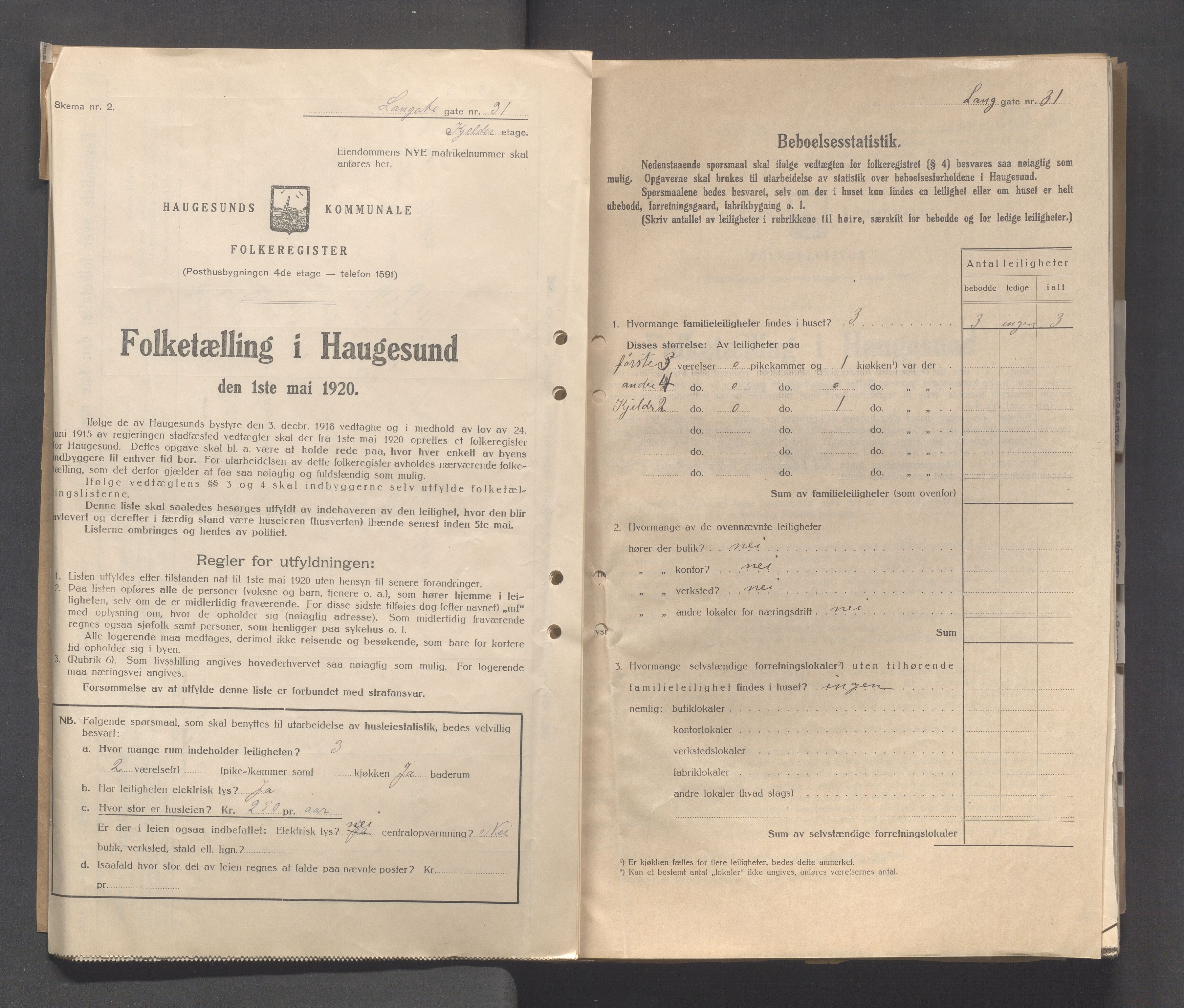 IKAR, Kommunal folketelling 1.5.1920 for Haugesund, 1920, s. 5993