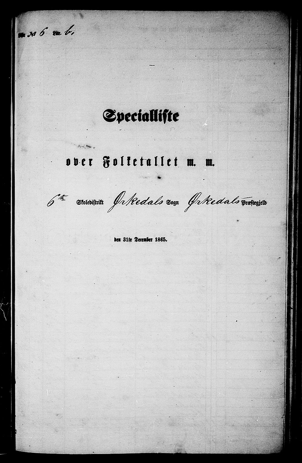 RA, Folketelling 1865 for 1638P Orkdal prestegjeld, 1865, s. 188