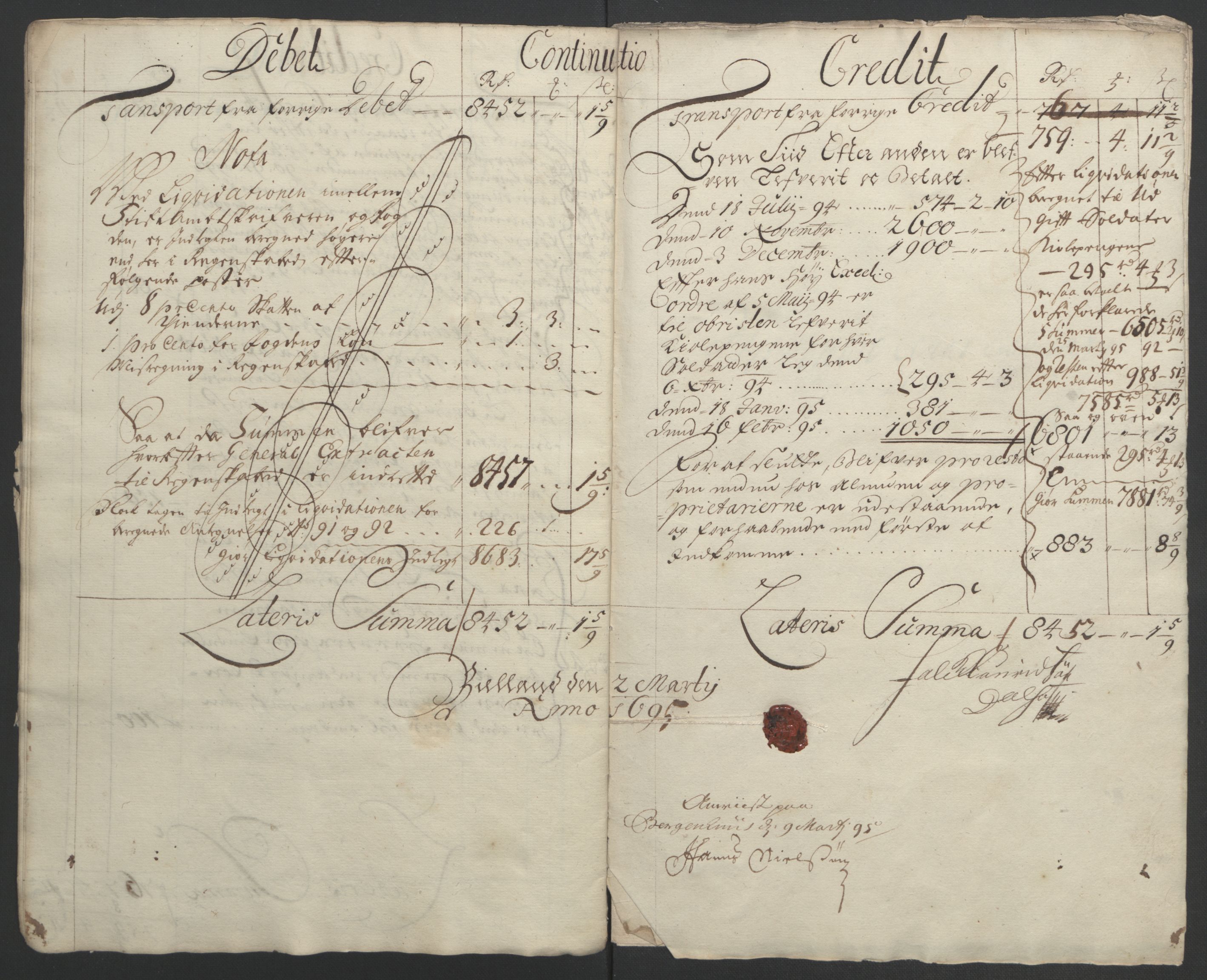 Rentekammeret inntil 1814, Reviderte regnskaper, Fogderegnskap, AV/RA-EA-4092/R48/L2975: Fogderegnskap Sunnhordland og Hardanger, 1694, s. 13