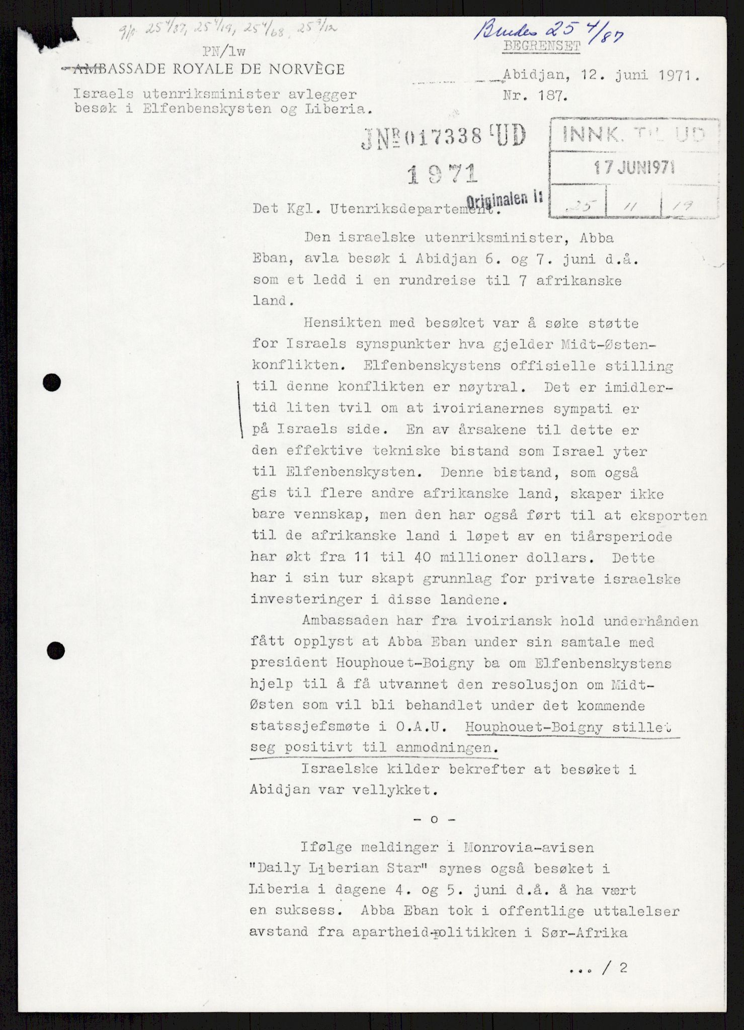 Utenriksdepartementet, hovedarkiv, AV/RA-S-6794/D/Db/Dba/L0776/0003: Verdenspolitikk. Fremmede staters politikk (G.L.) / Israel: Politikk (2 mapper), 1970-1972, s. 160