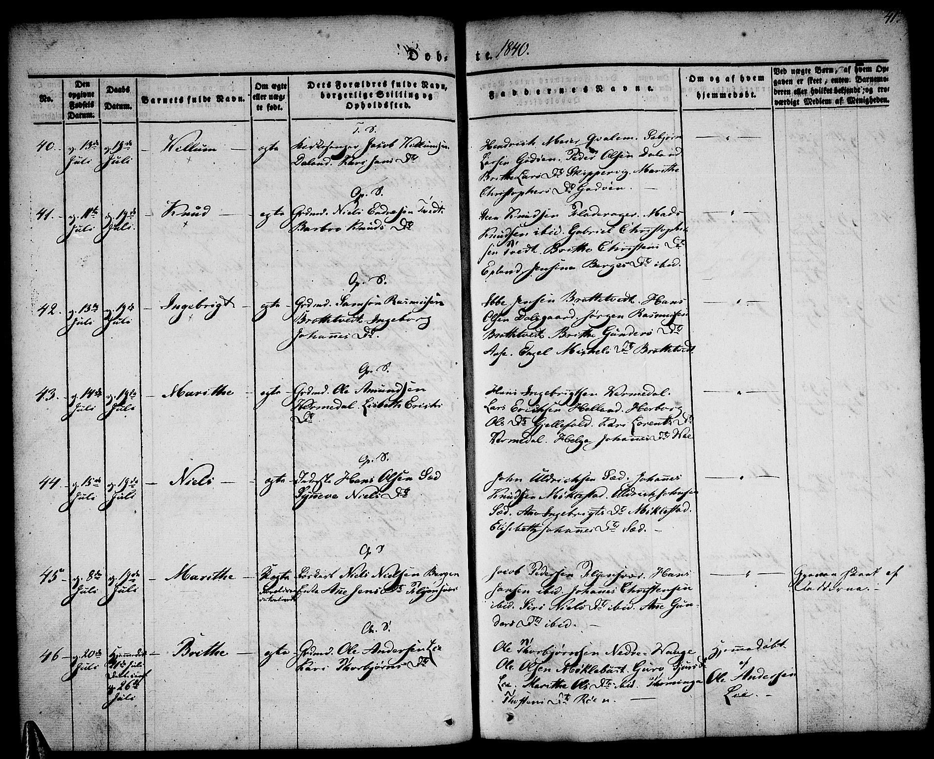 Tysnes sokneprestembete, AV/SAB-A-78601/H/Haa: Ministerialbok nr. A 9, 1837-1848, s. 41