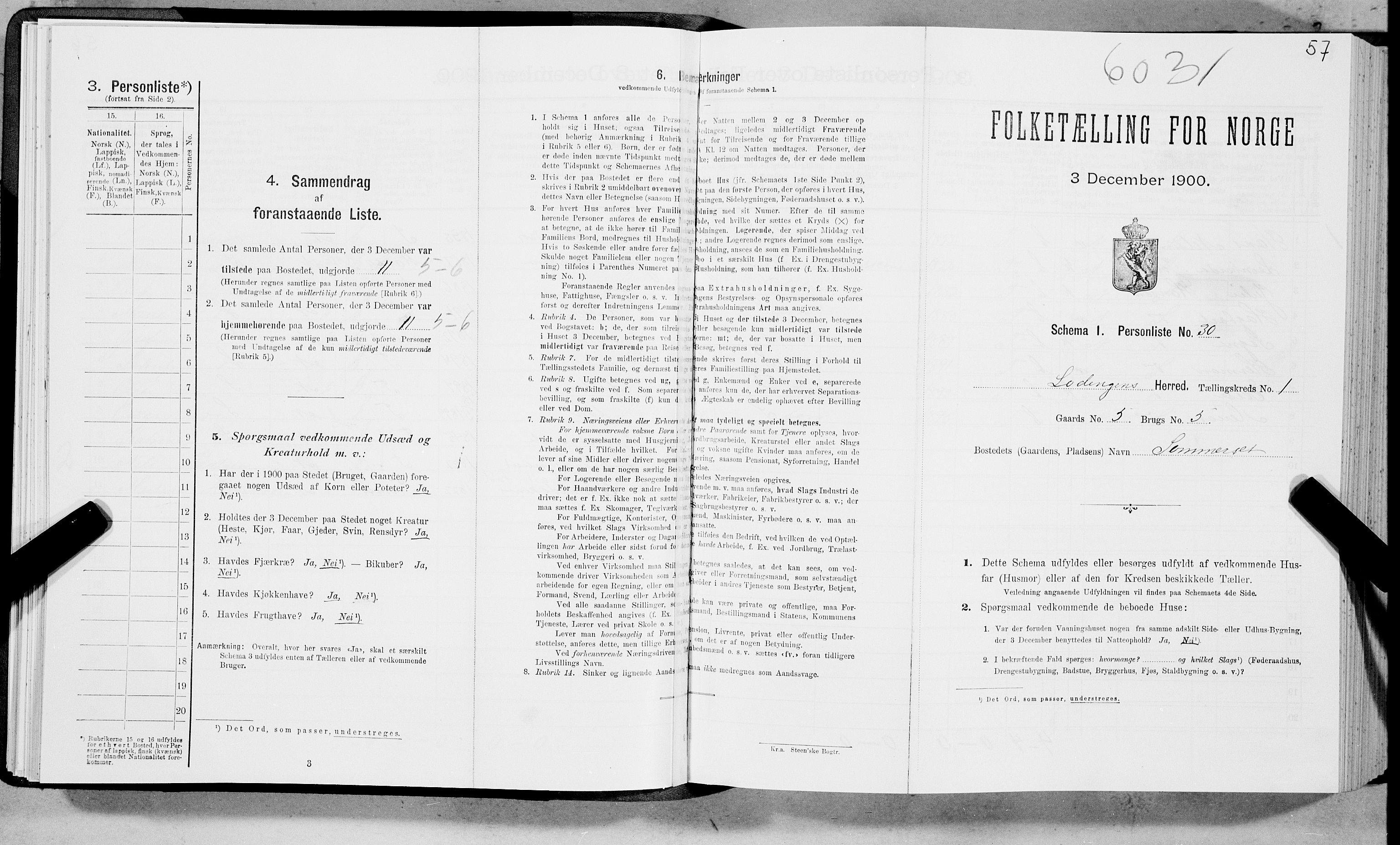 SAT, Folketelling 1900 for 1851 Lødingen herred, 1900, s. 57