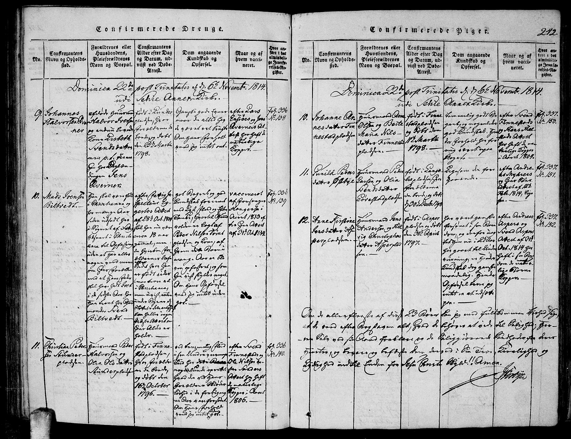 Kråkstad prestekontor Kirkebøker, SAO/A-10125a/F/Fa/L0003: Ministerialbok nr. I 3, 1813-1824, s. 242