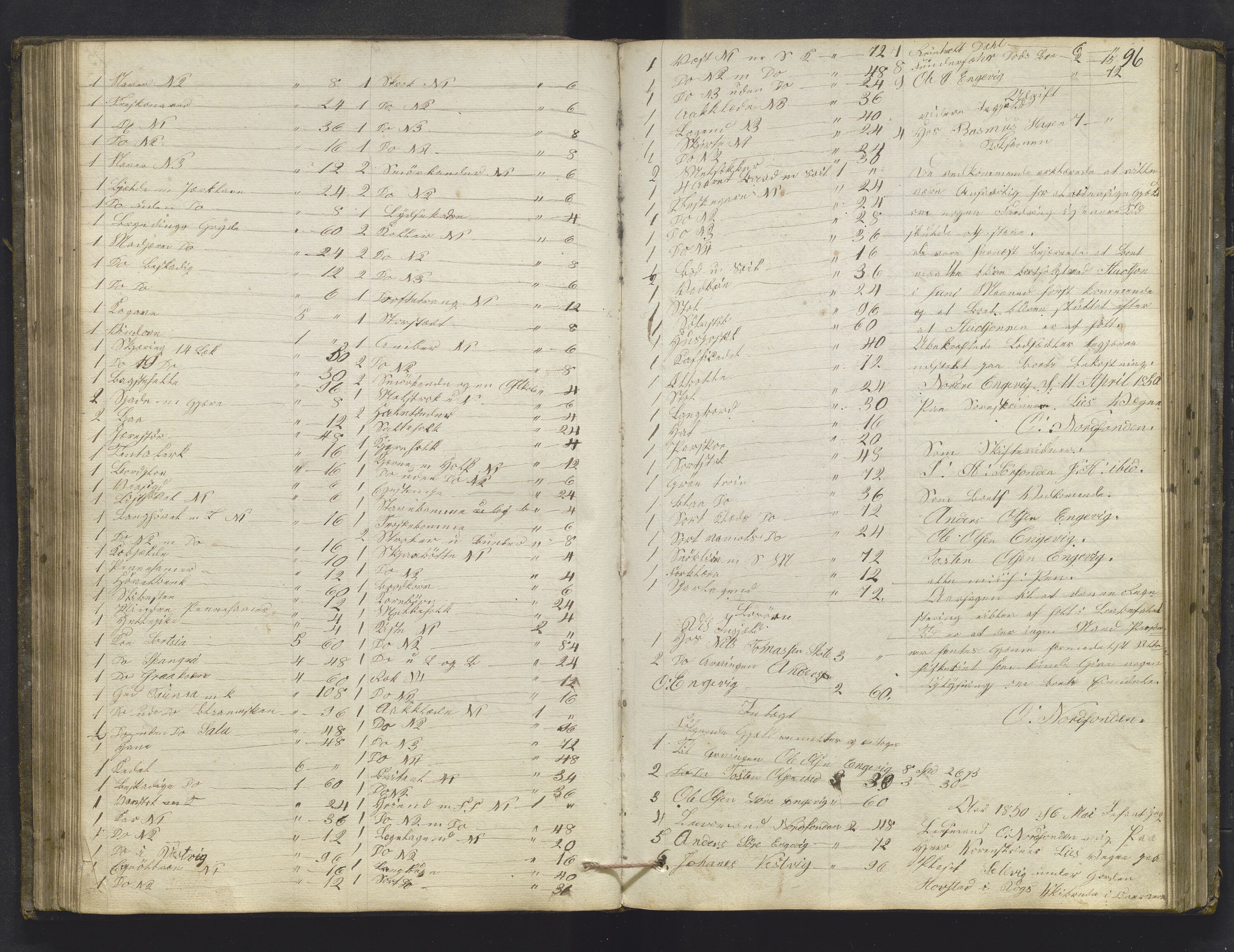 Lensmannen i Sund og Austevoll, AV/SAB-A-35201/0006/L0008: Registreringsprotokoll, 1846-1860, s. 95b-96a