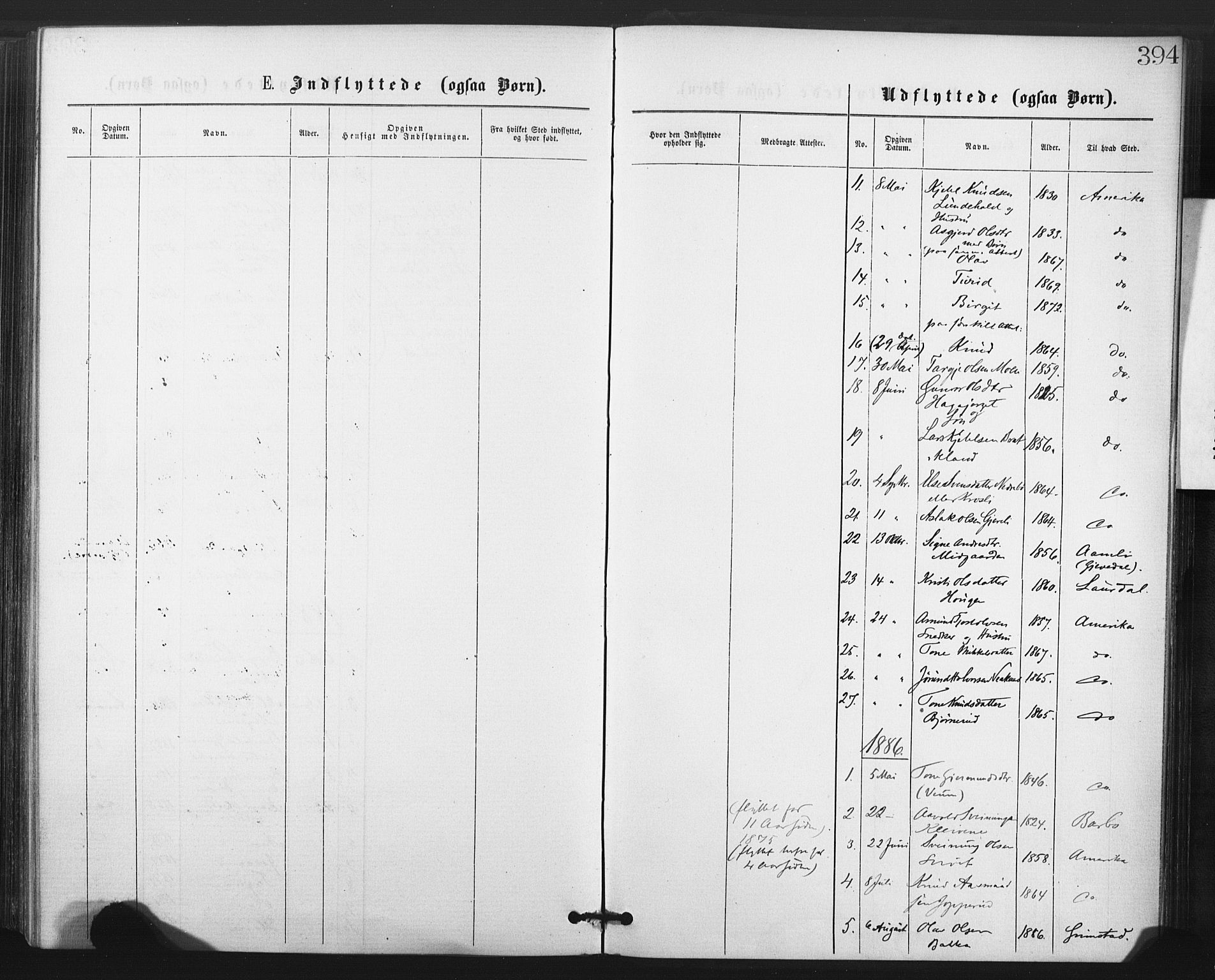 Fyresdal kirkebøker, AV/SAKO-A-263/F/Fa/L0006: Ministerialbok nr. I 6, 1872-1886, s. 394