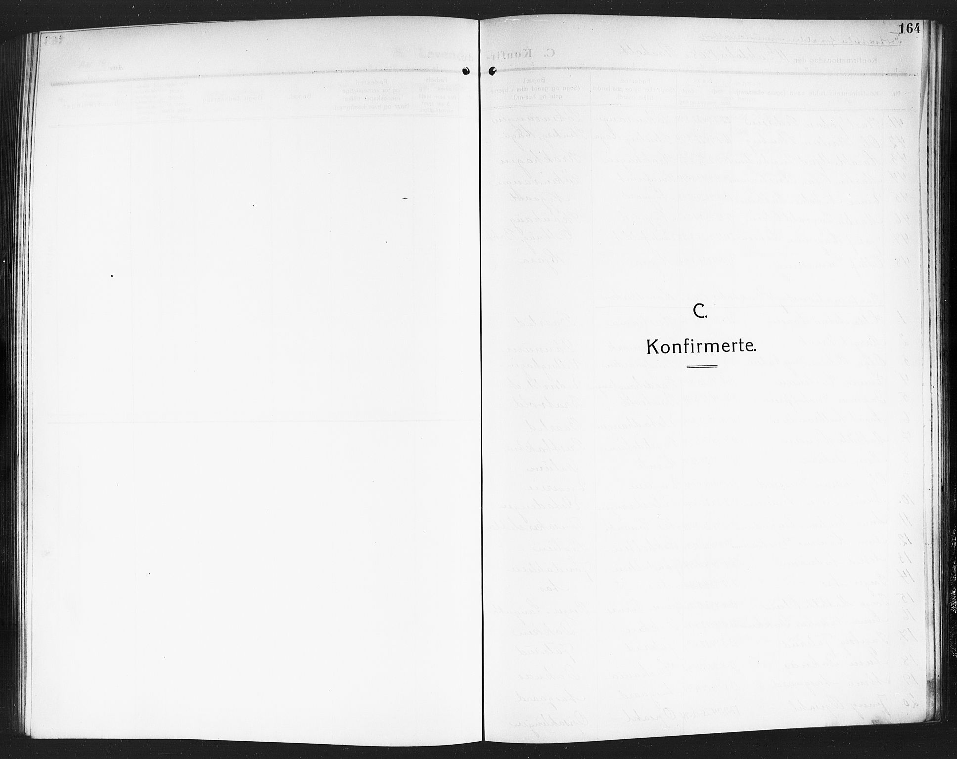 Eidsvoll prestekontor Kirkebøker, SAO/A-10888/G/Ga/L0008: Klokkerbok nr. I 8, 1909-1918, s. 164