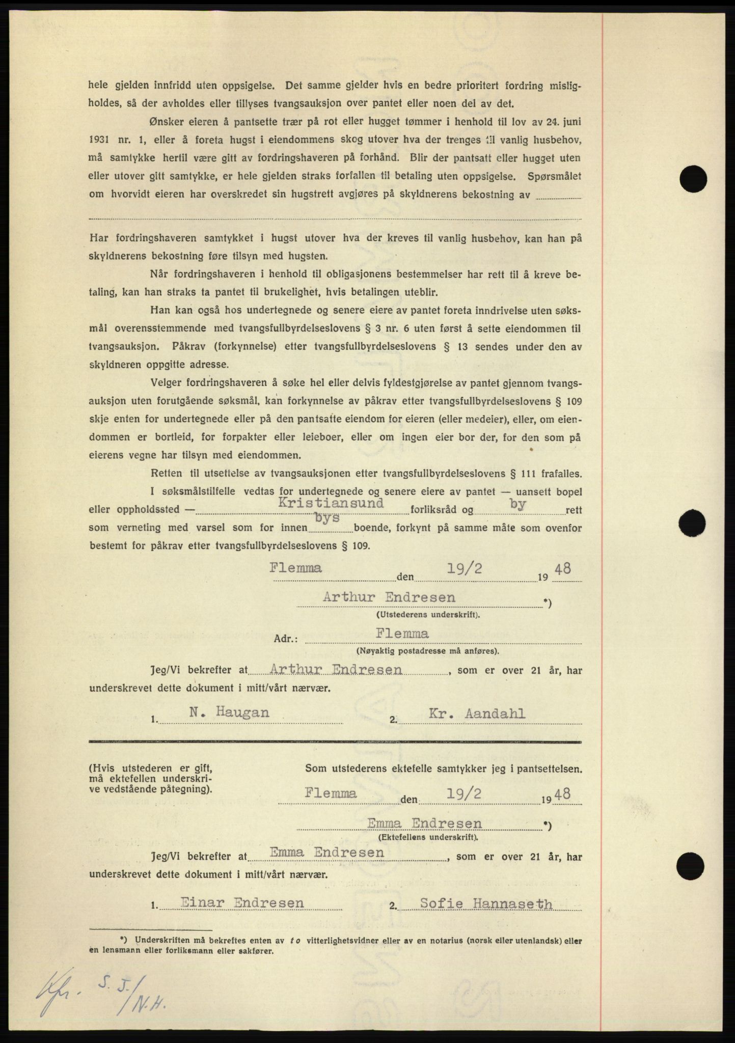 Nordmøre sorenskriveri, AV/SAT-A-4132/1/2/2Ca: Pantebok nr. B98, 1948-1948, Dagboknr: 433/1948