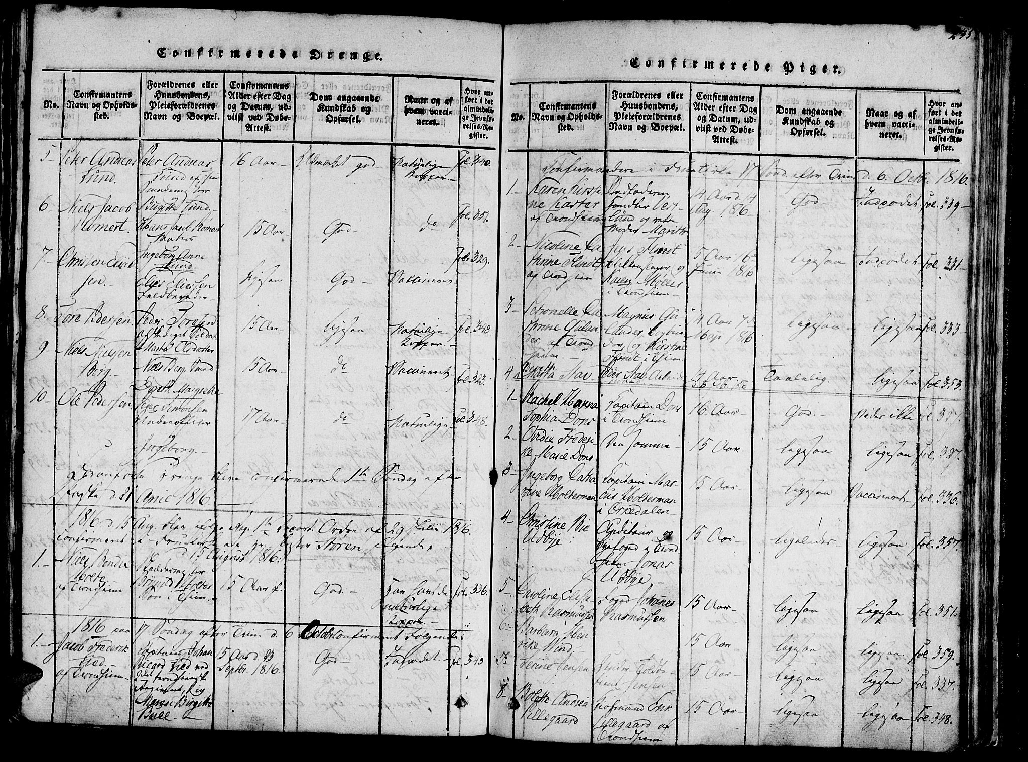 Ministerialprotokoller, klokkerbøker og fødselsregistre - Sør-Trøndelag, AV/SAT-A-1456/602/L0135: Klokkerbok nr. 602C03, 1815-1832, s. 235