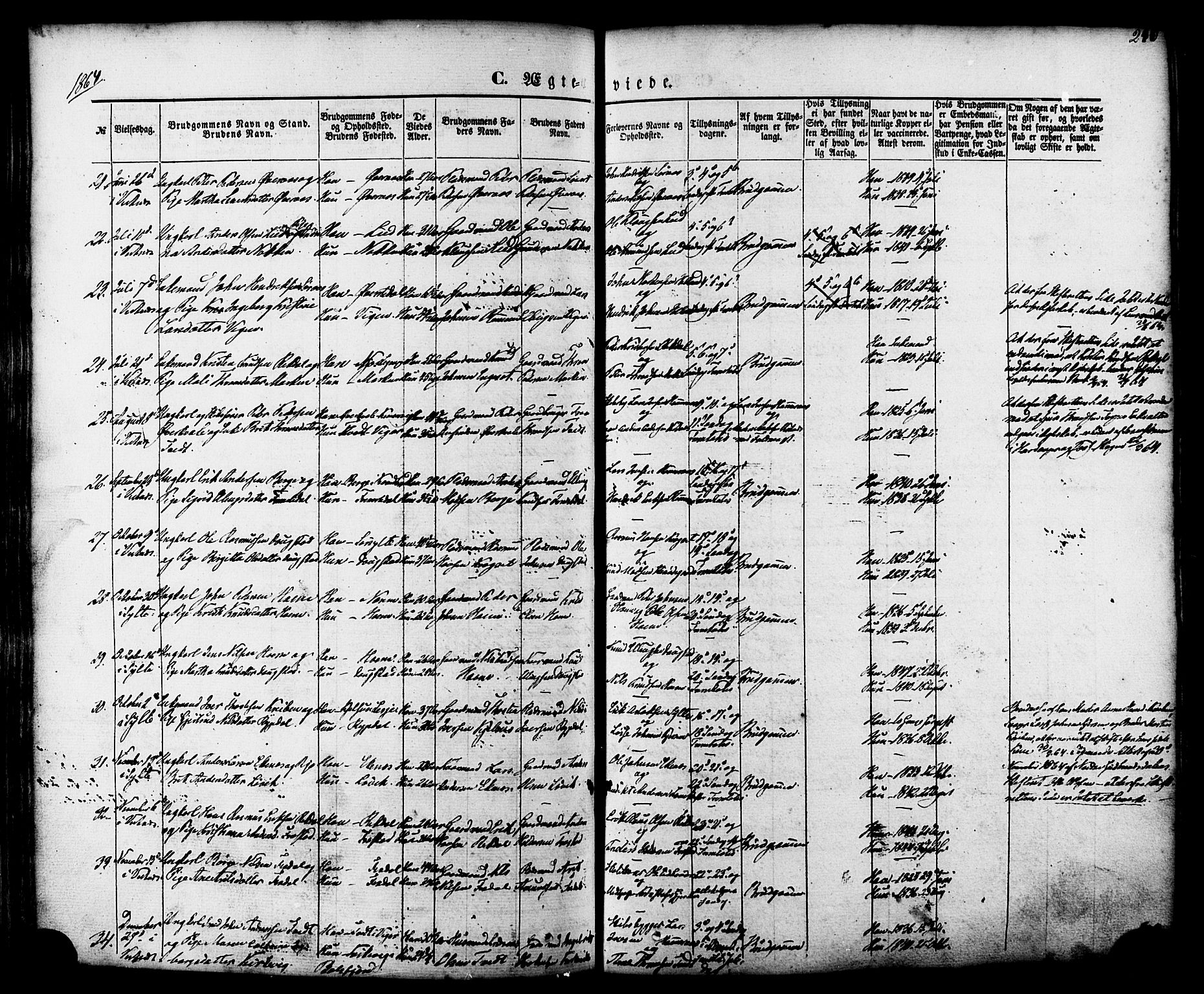 Ministerialprotokoller, klokkerbøker og fødselsregistre - Møre og Romsdal, AV/SAT-A-1454/539/L0529: Ministerialbok nr. 539A02, 1848-1872, s. 240