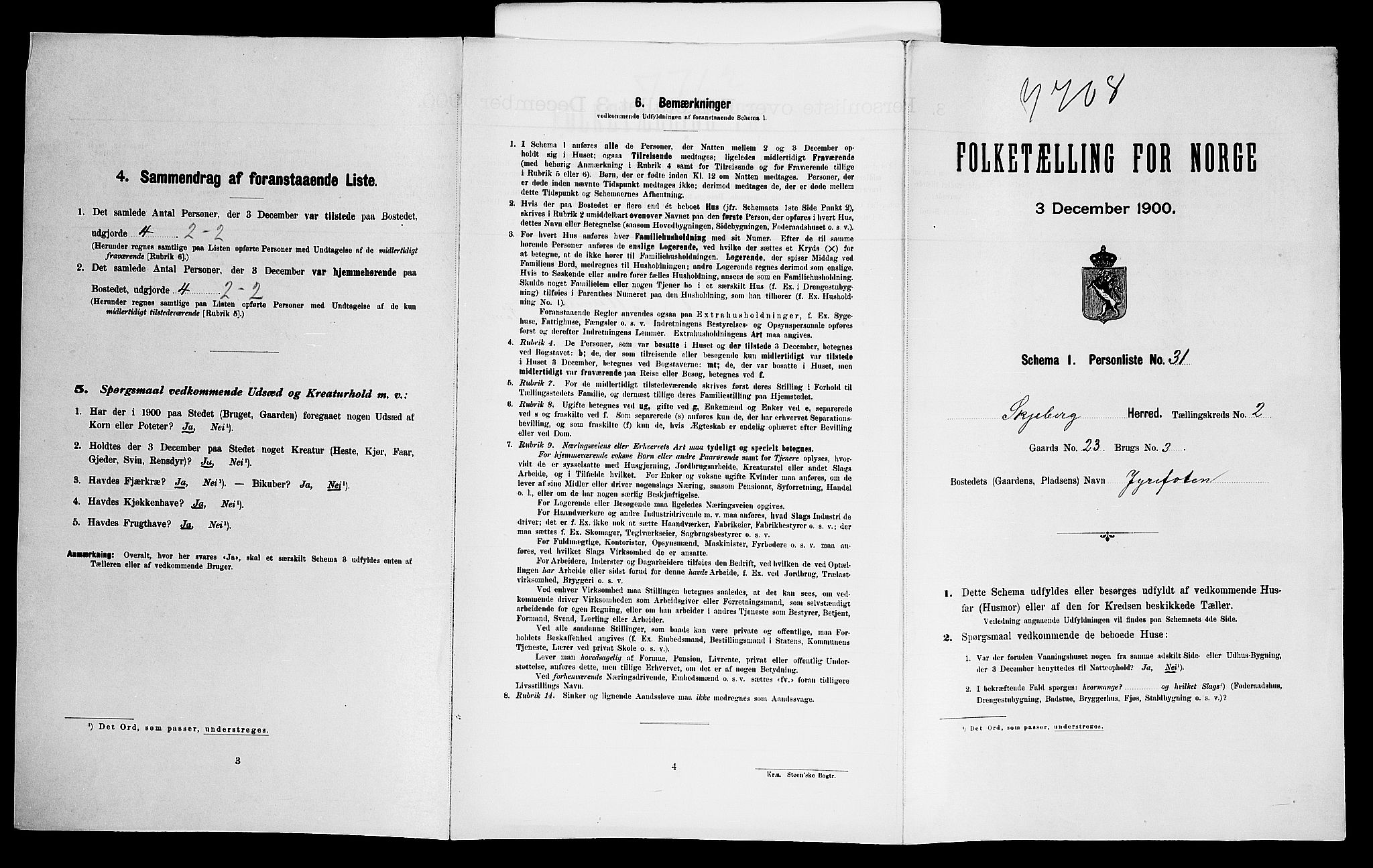 SAO, Folketelling 1900 for 0115 Skjeberg herred, 1900, s. 541