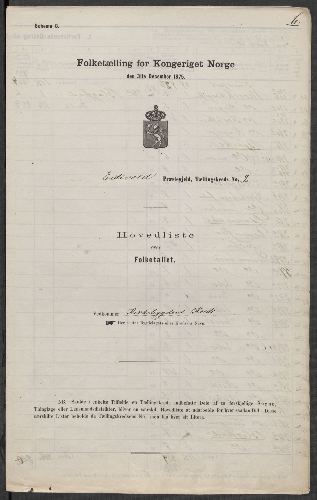 RA, Folketelling 1875 for 0237P Eidsvoll prestegjeld, 1875, s. 34