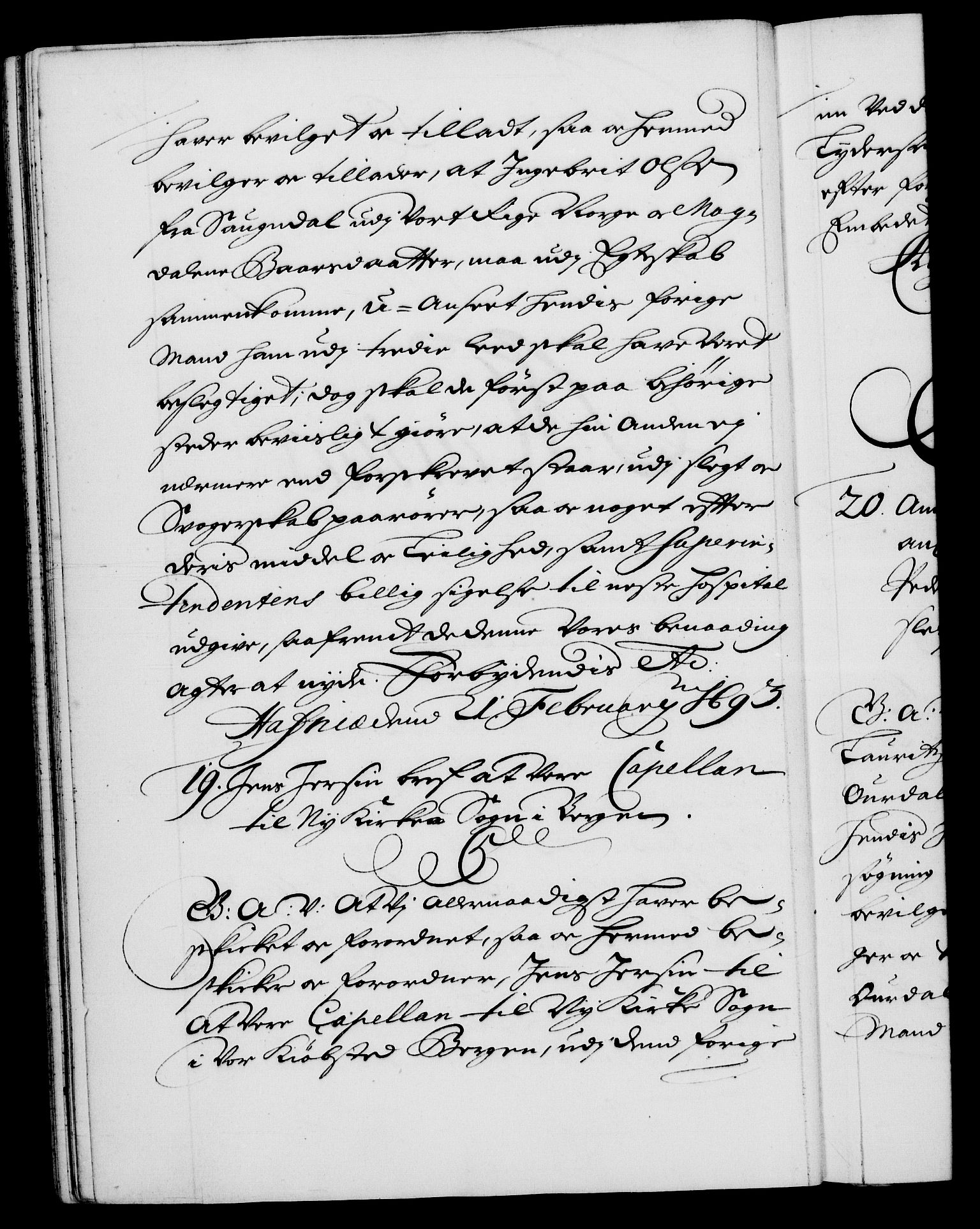 Danske Kanselli 1572-1799, RA/EA-3023/F/Fc/Fca/Fcaa/L0016: Norske registre (mikrofilm), 1692-1697, s. 78b
