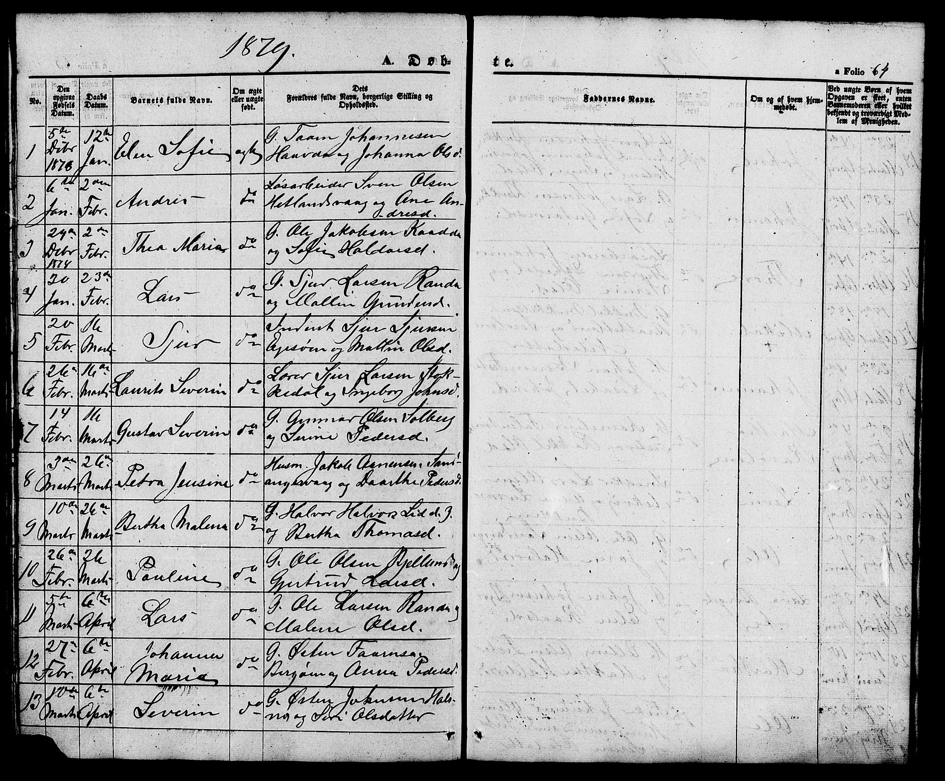 Hjelmeland sokneprestkontor, SAST/A-101843/01/V/L0005: Klokkerbok nr. B 5, 1853-1892, s. 64