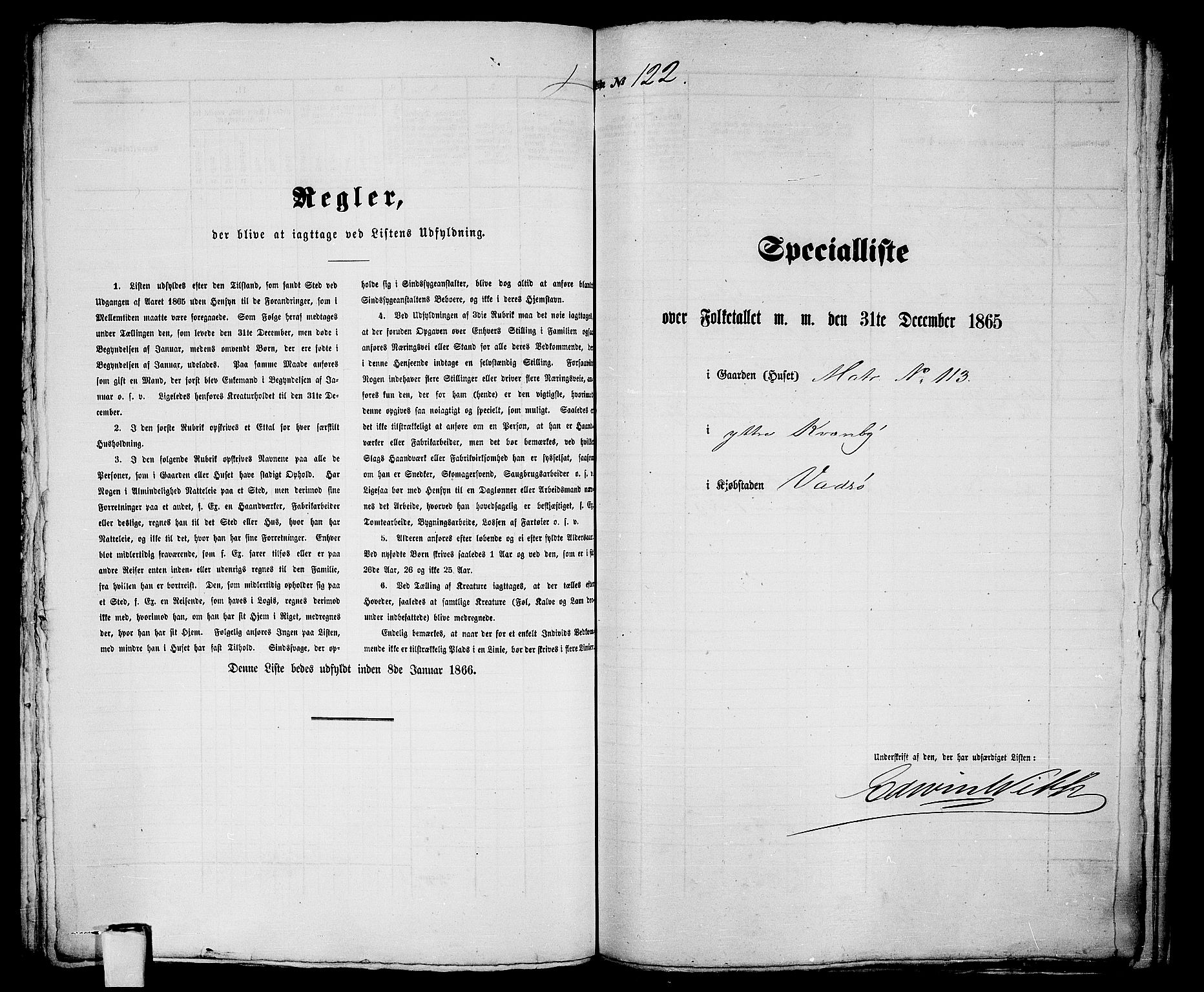 RA, Folketelling 1865 for 2003B Vadsø prestegjeld, Vadsø kjøpstad, 1865, s. 250