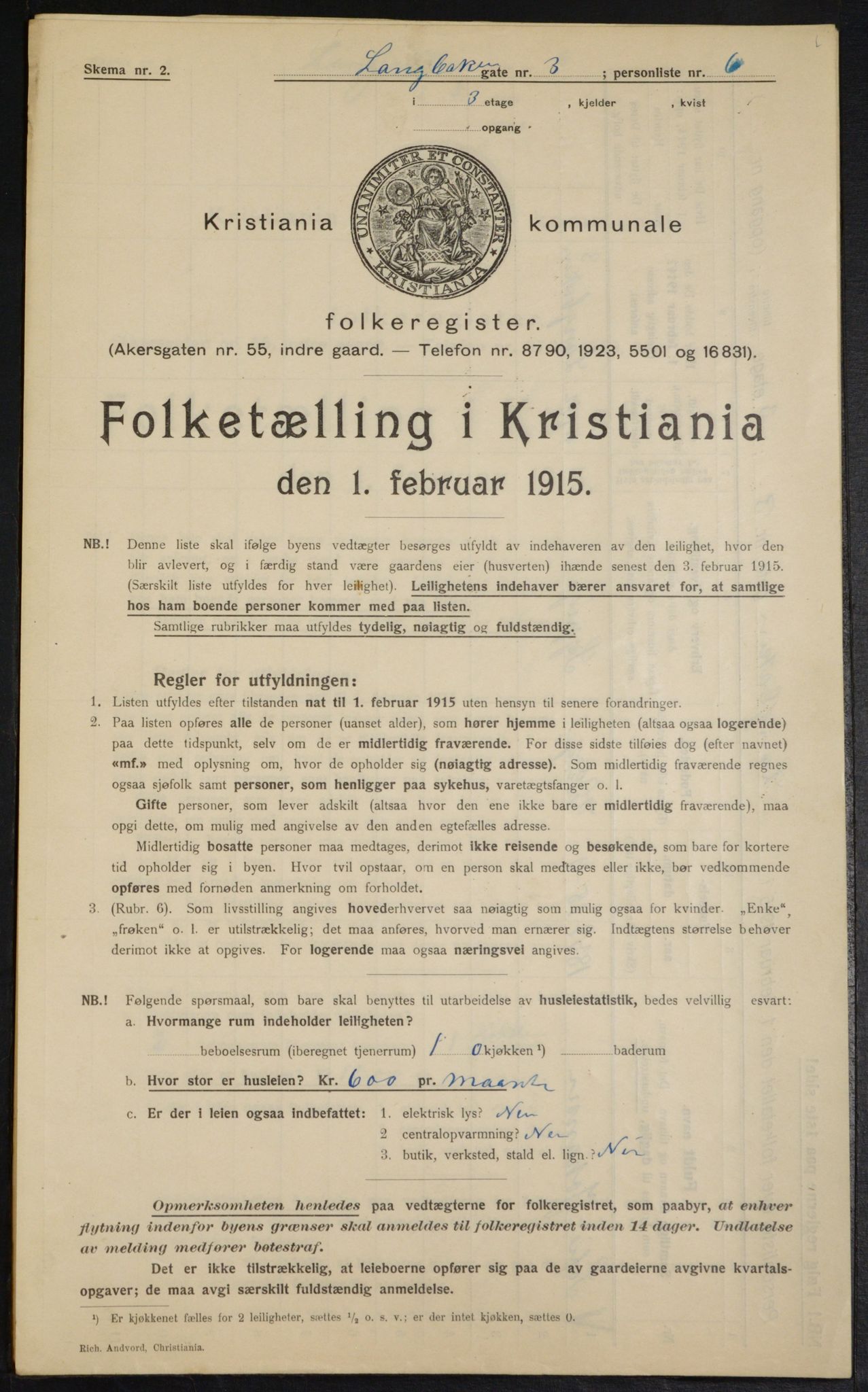 OBA, Kommunal folketelling 1.2.1915 for Kristiania, 1915, s. 55785