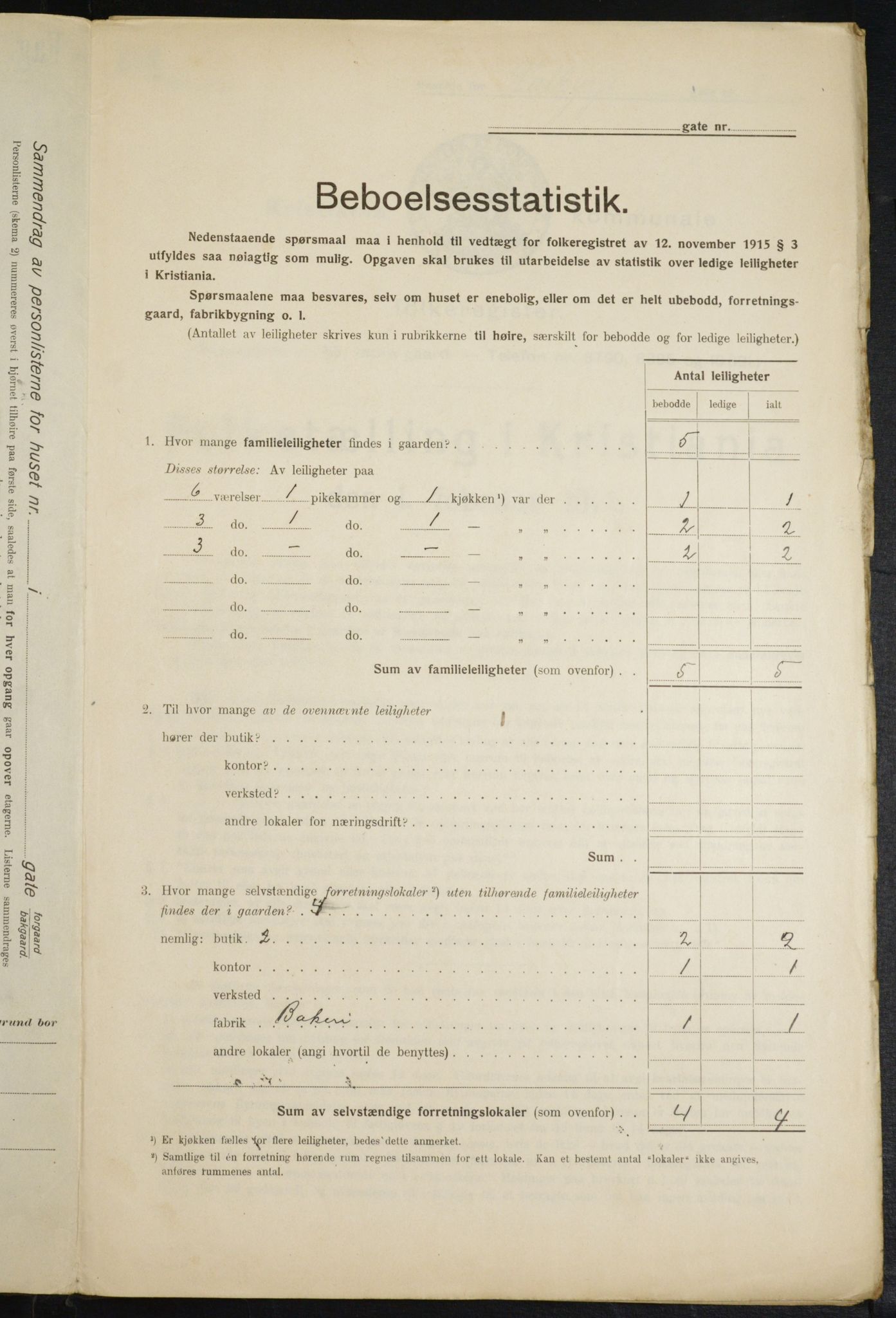 OBA, Kommunal folketelling 1.2.1916 for Kristiania, 1916, s. 125373