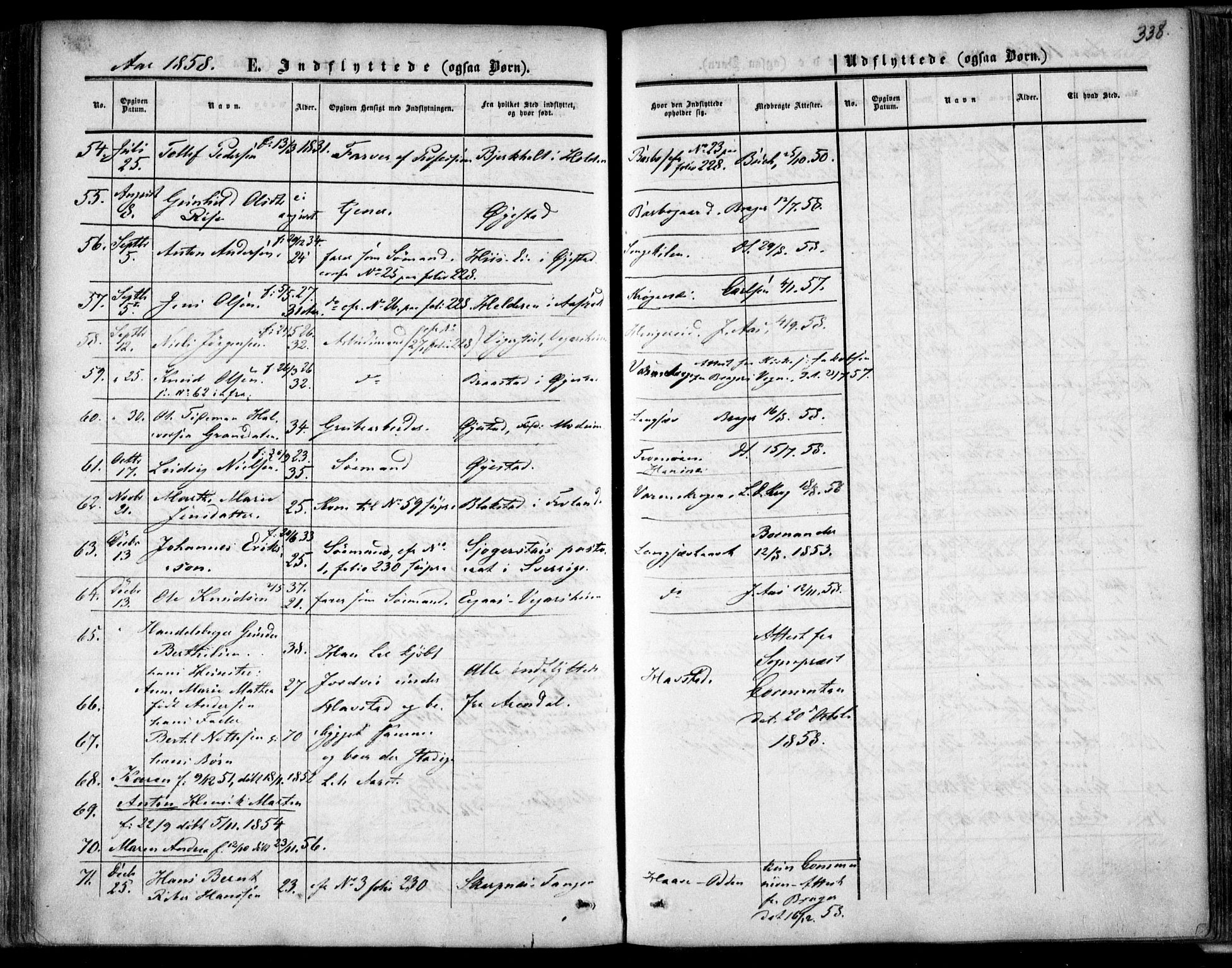 Tromøy sokneprestkontor, AV/SAK-1111-0041/F/Fa/L0006: Ministerialbok nr. A 6, 1855-1863, s. 338